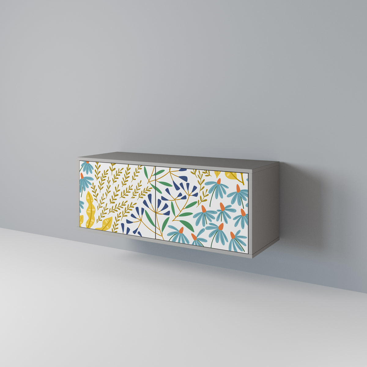 HELLO SPRING Mueble de TV Compacto de 2 puertas