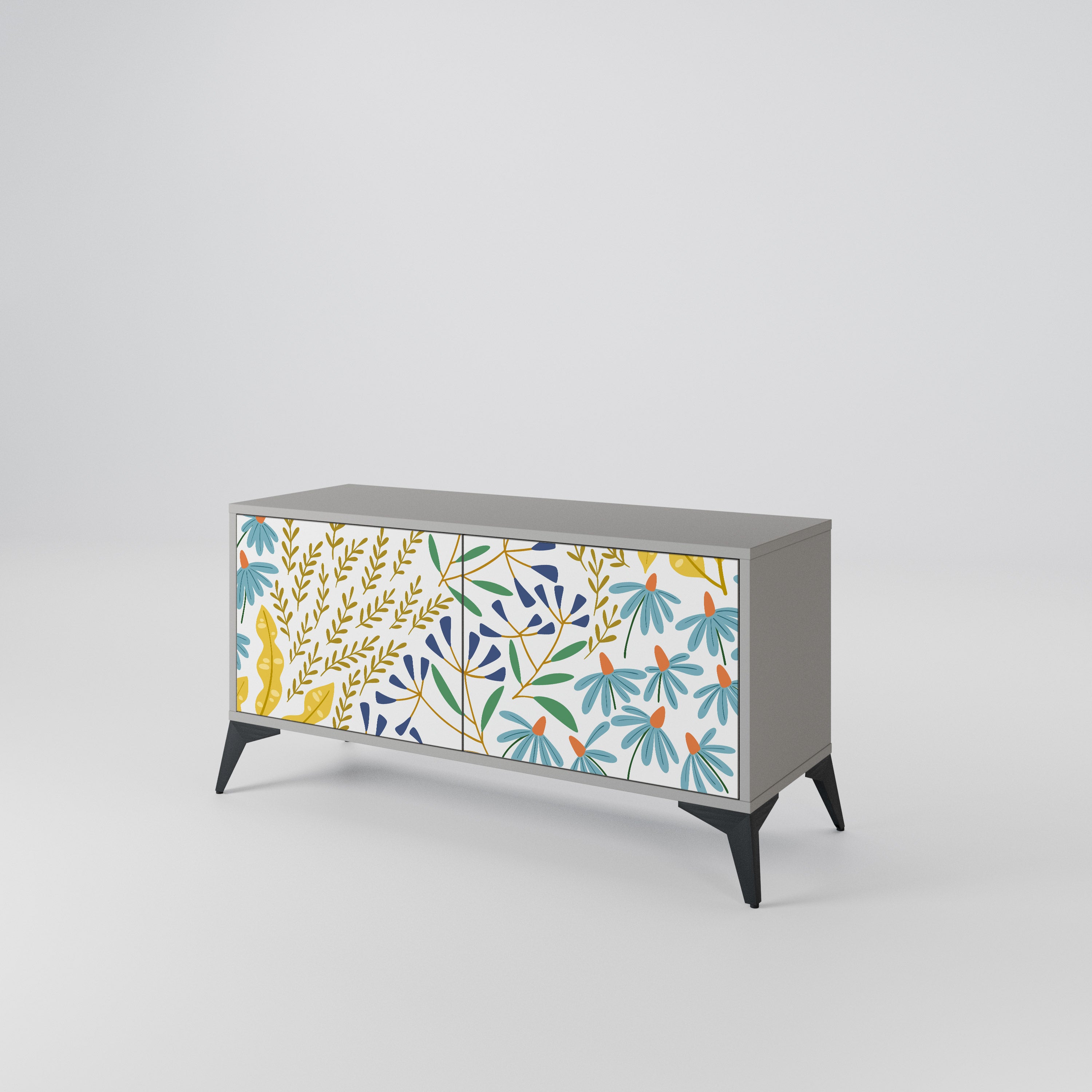 HELLO SPRING Mueble de TV Compacto de 2 puertas