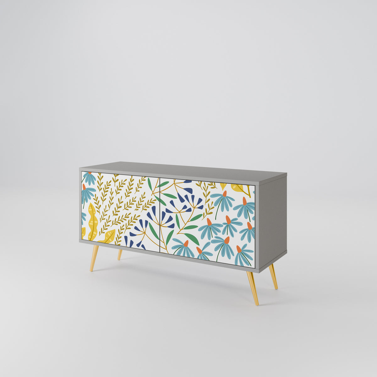 HELLO SPRING Mueble de TV Compacto de 2 puertas