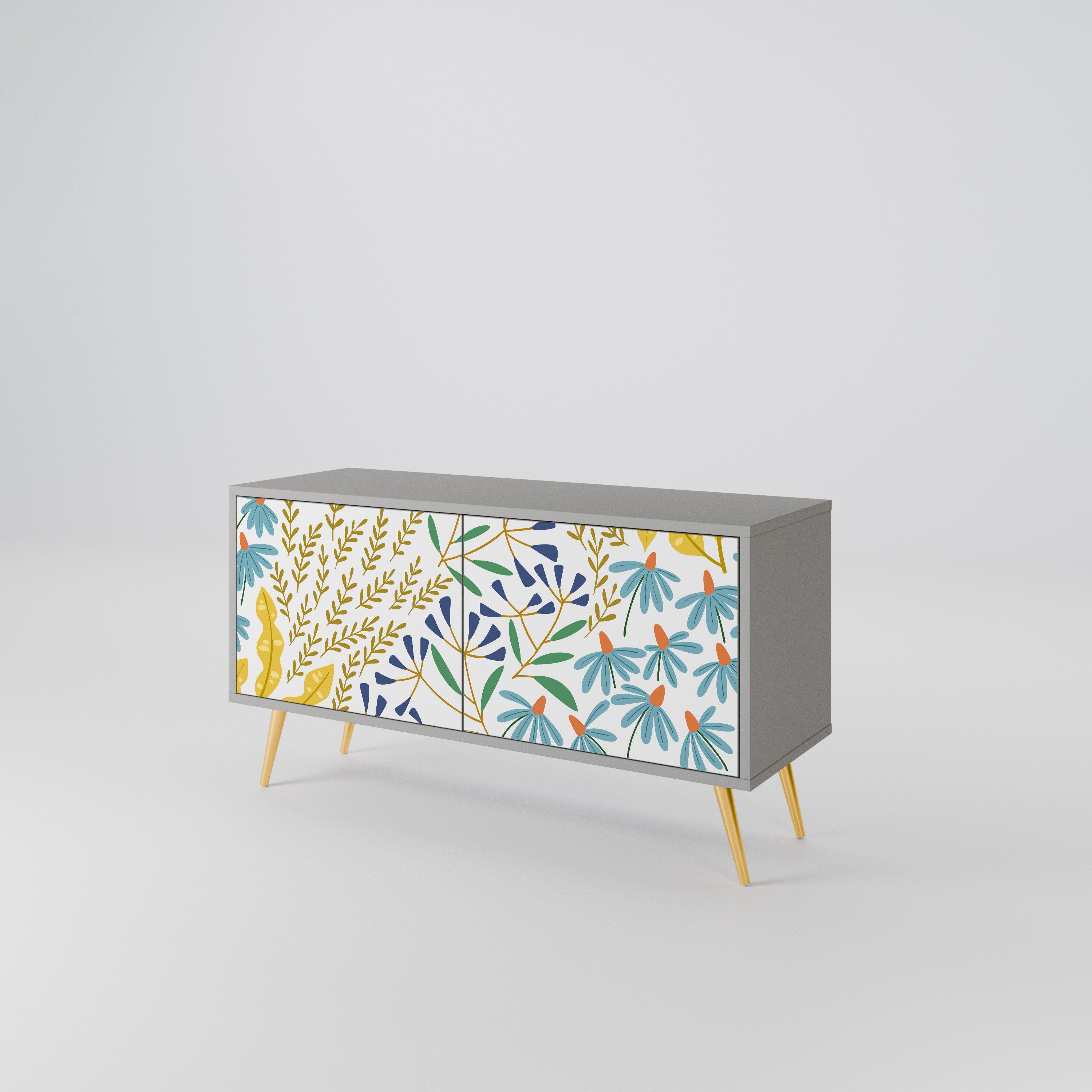 HELLO SPRING Mueble de TV Compacto de 2 puertas