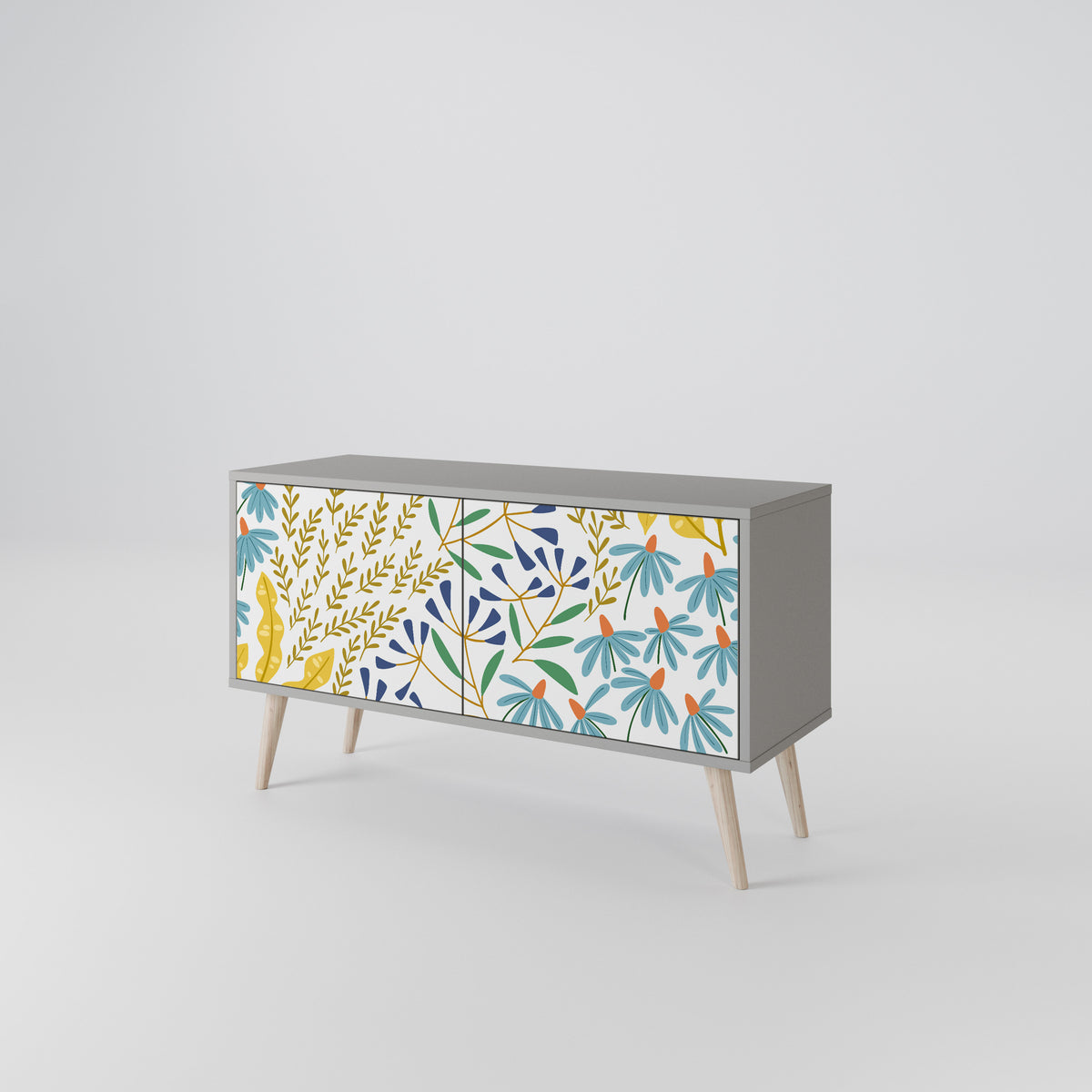 HELLO SPRING Mueble de TV Compacto de 2 puertas