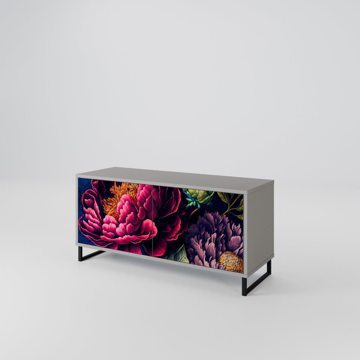 BLOOMING ELEGANCE Mueble de TV Compacto de 2 puertas