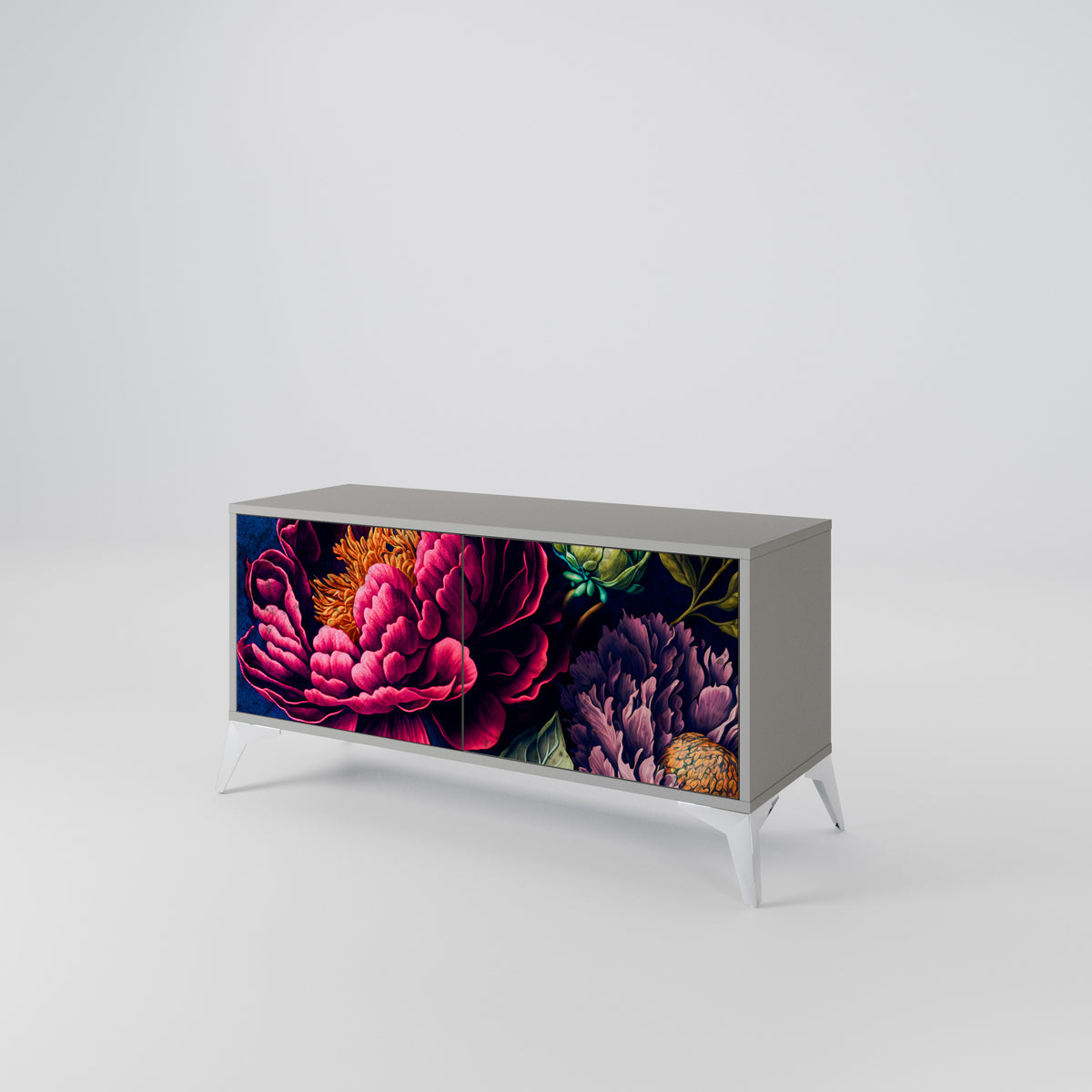 BLOOMING ELEGANCE Mueble de TV Compacto de 2 puertas