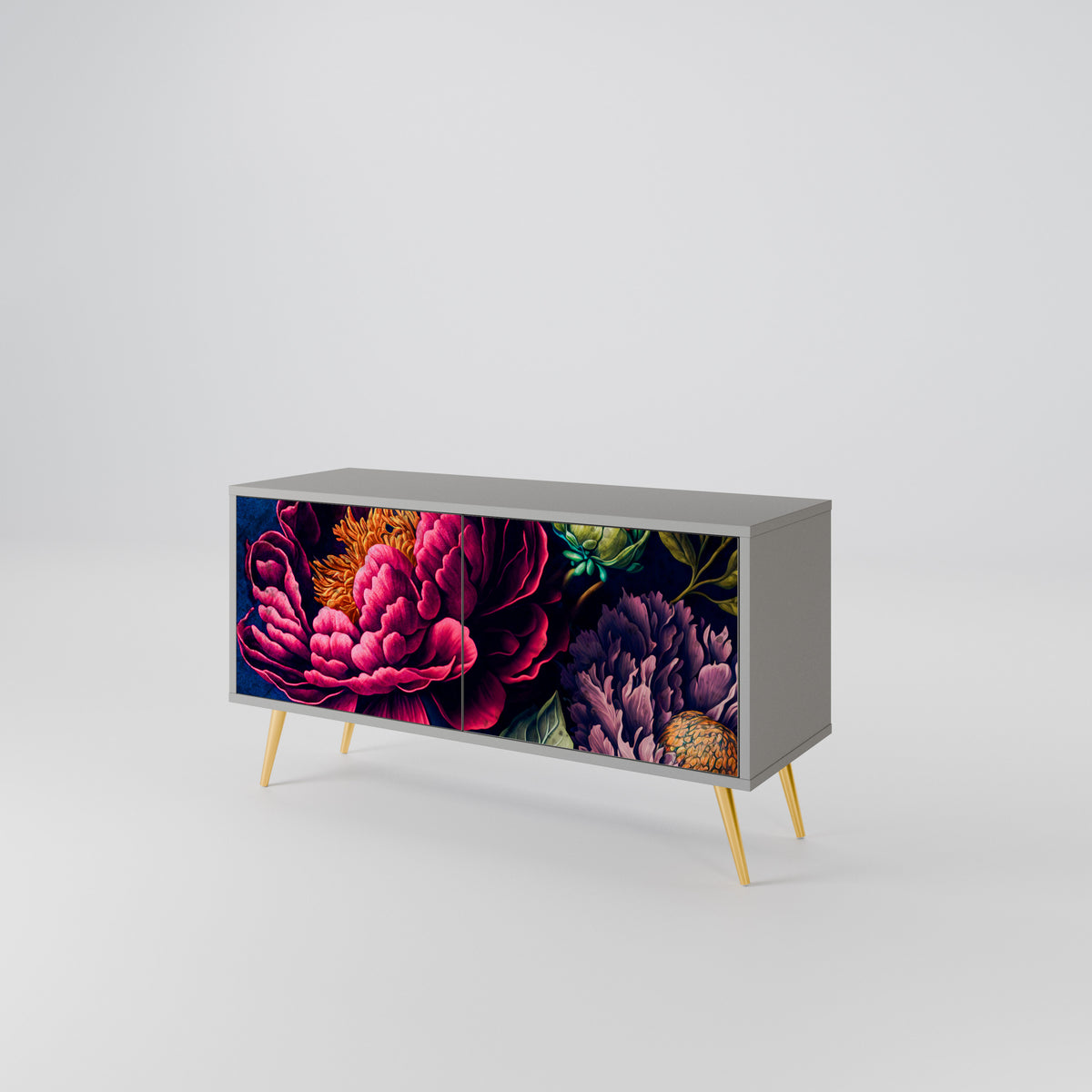 BLOOMING ELEGANCE Mueble de TV Compacto de 2 puertas