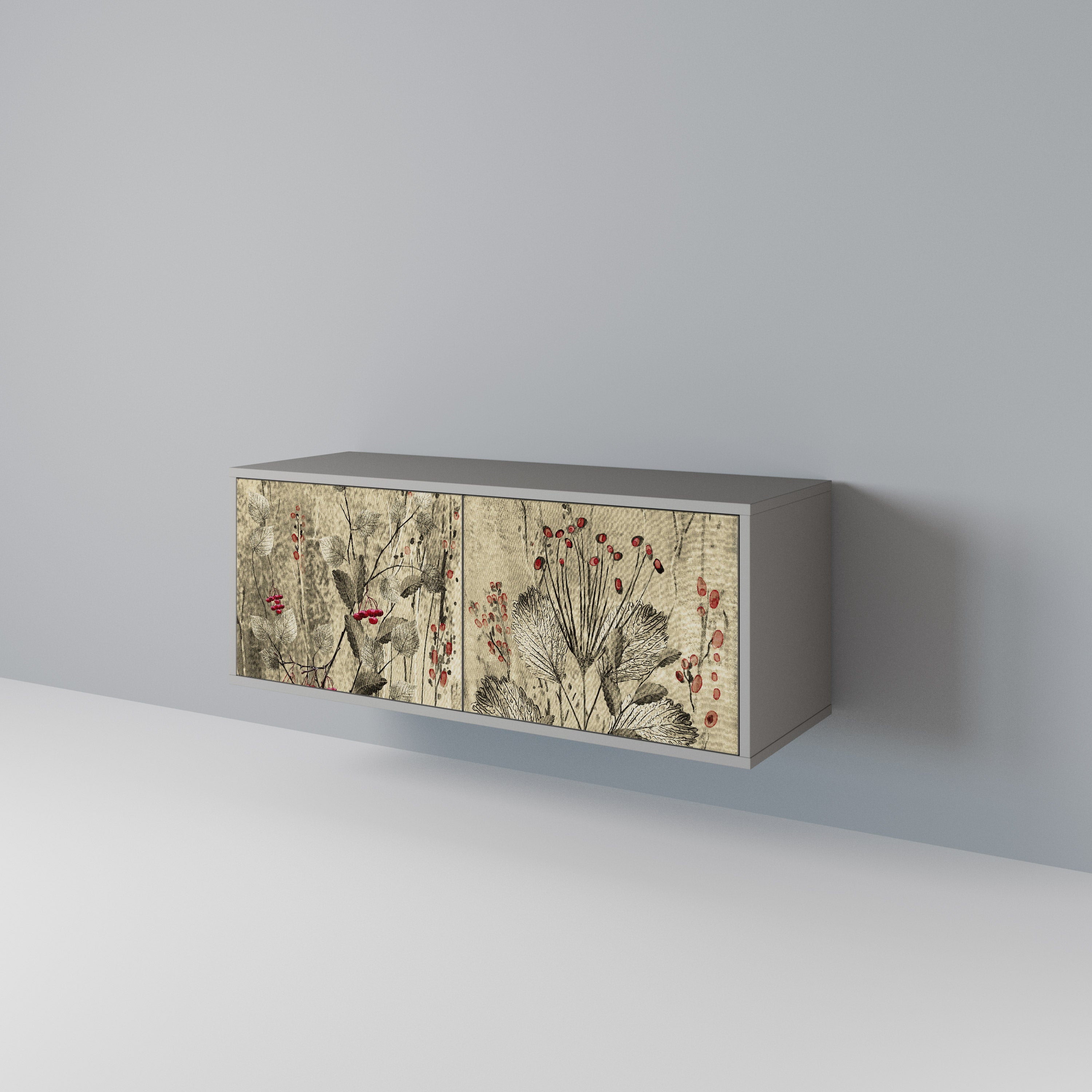 HERBAL GRACE Mueble de TV Compacto de 2 puertas