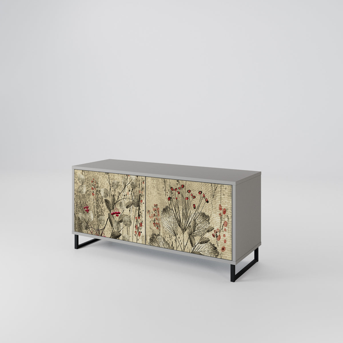 HERBAL GRACE Mueble de TV Compacto de 2 puertas