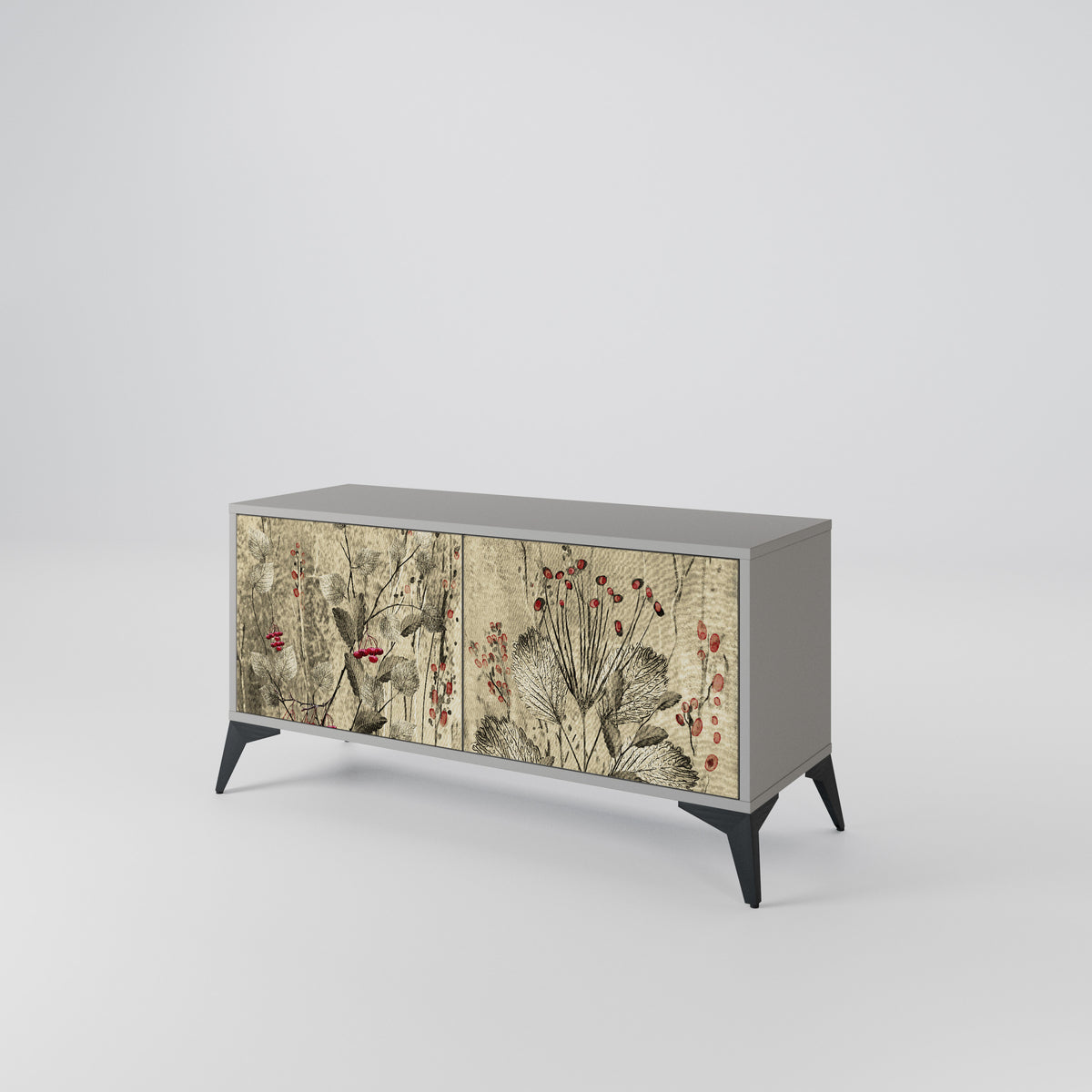 HERBAL GRACE Mueble de TV Compacto de 2 puertas