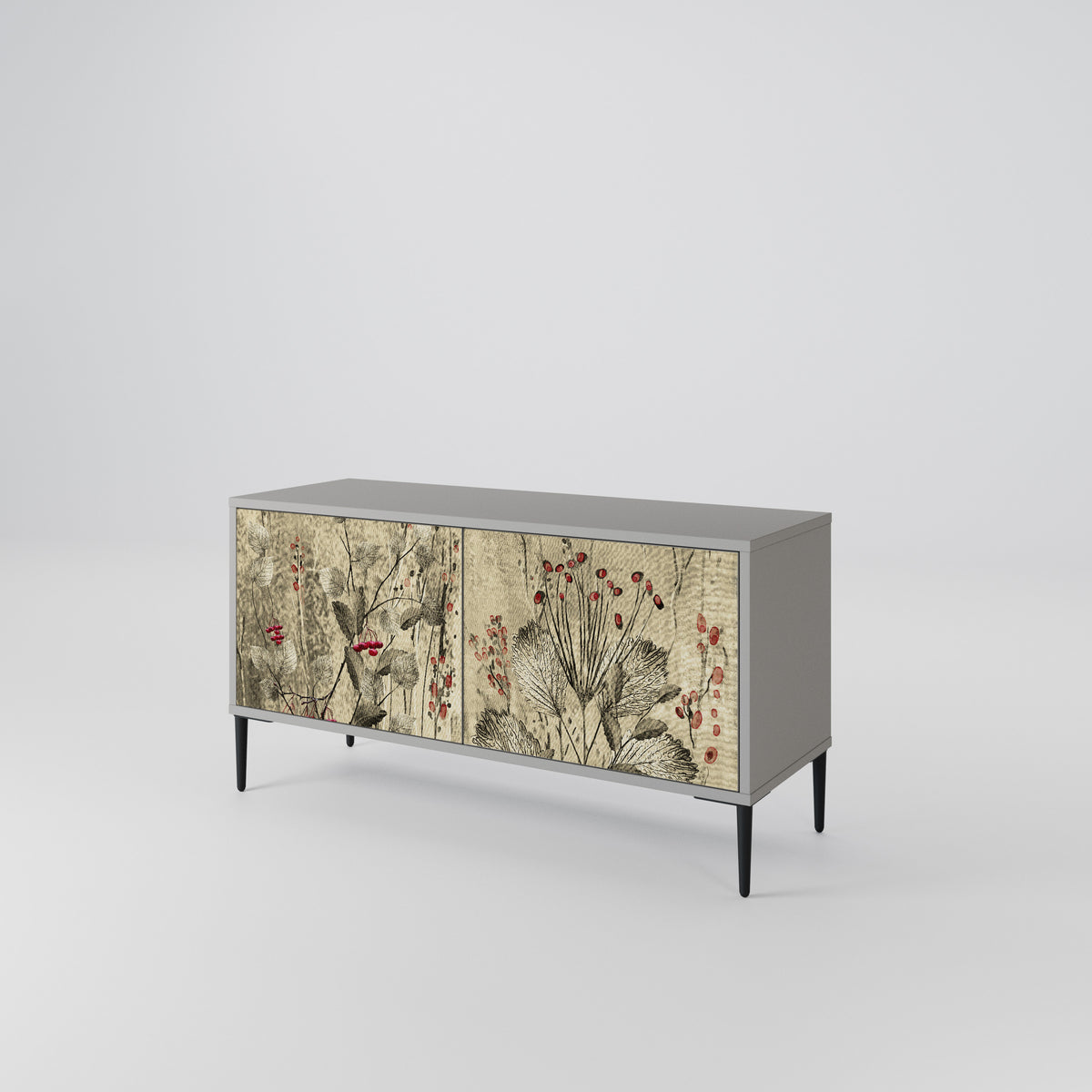 HERBAL GRACE Mueble de TV Compacto de 2 puertas