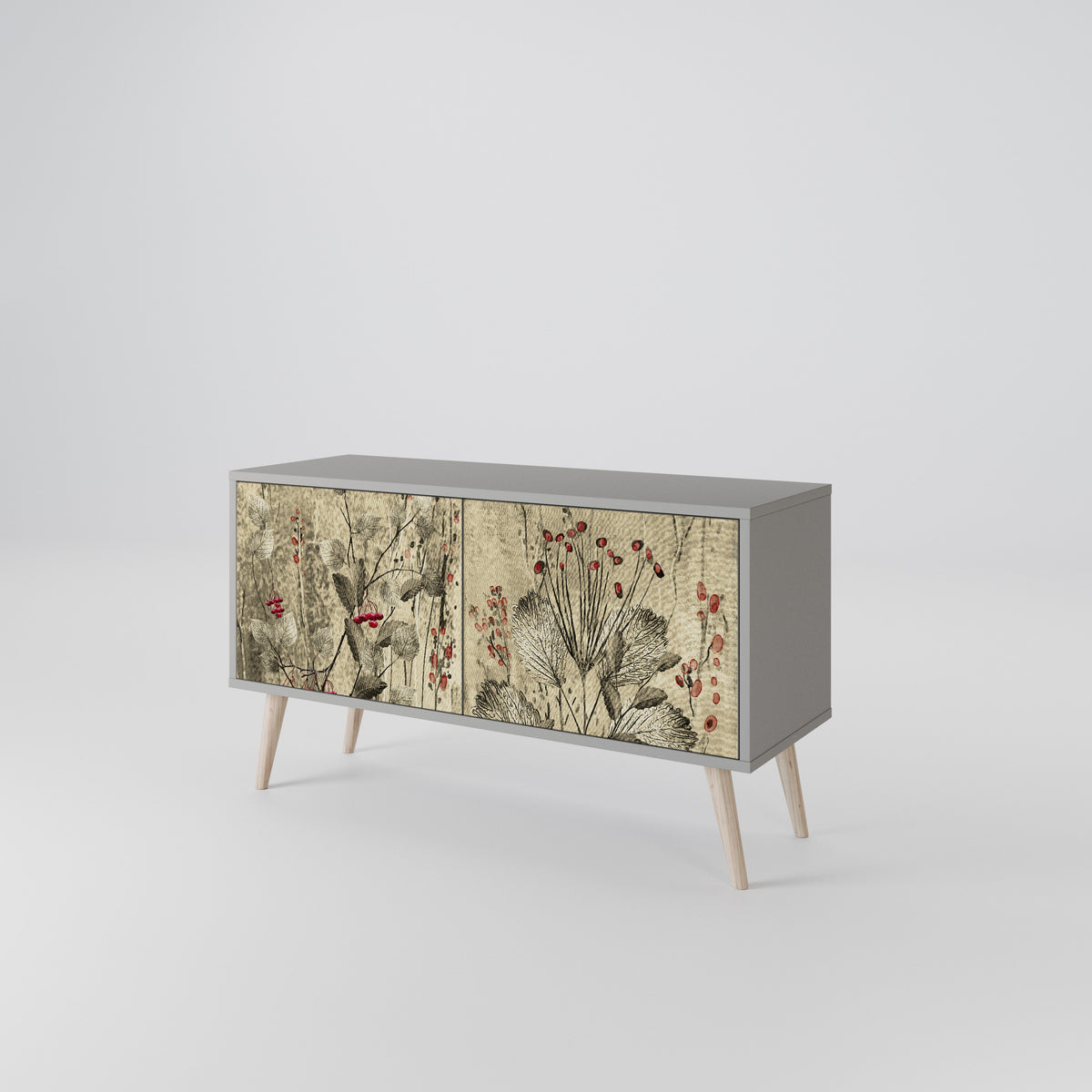 HERBAL GRACE Mueble de TV Compacto de 2 puertas