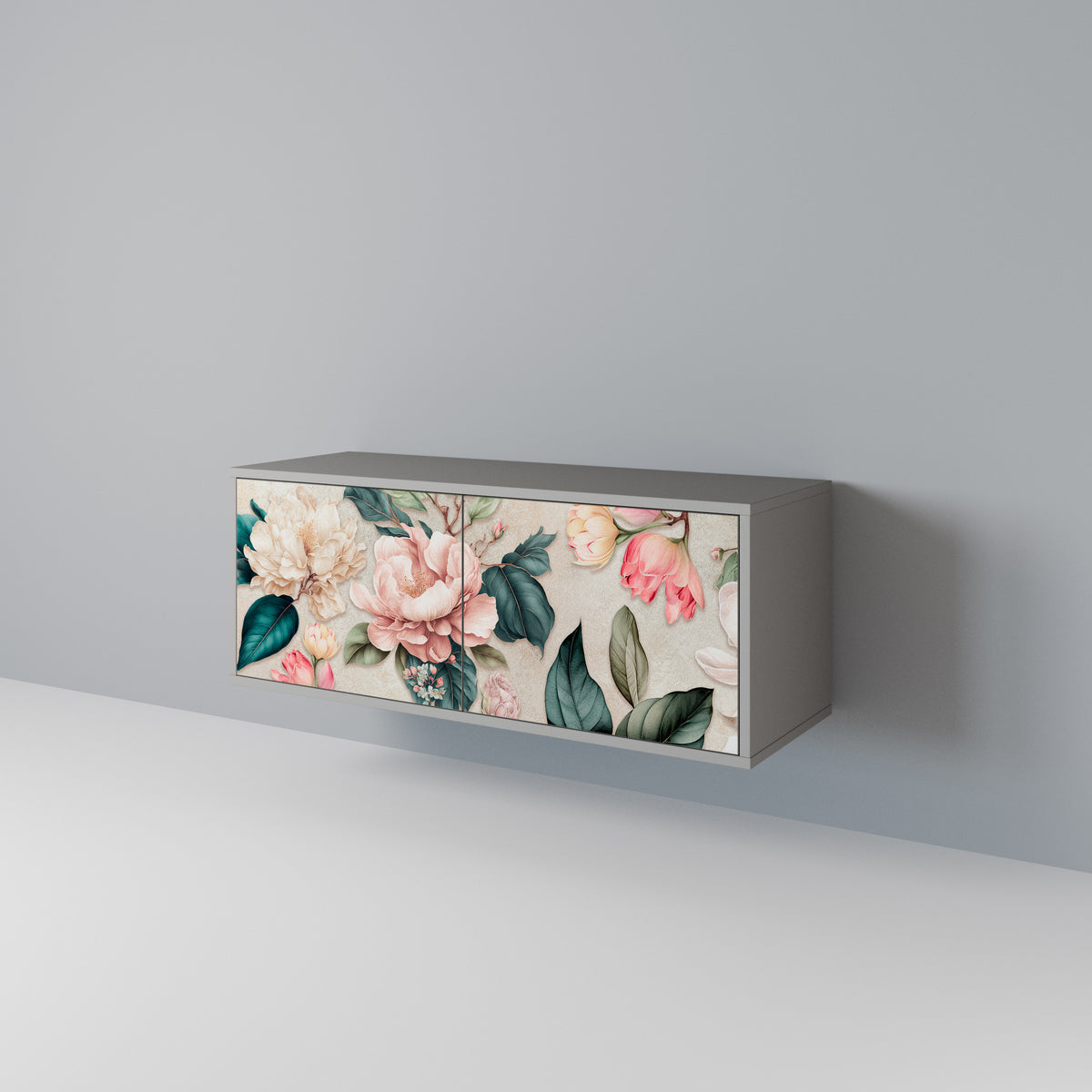 FLORAL GRACE Mueble de TV Compacto de 2 puertas