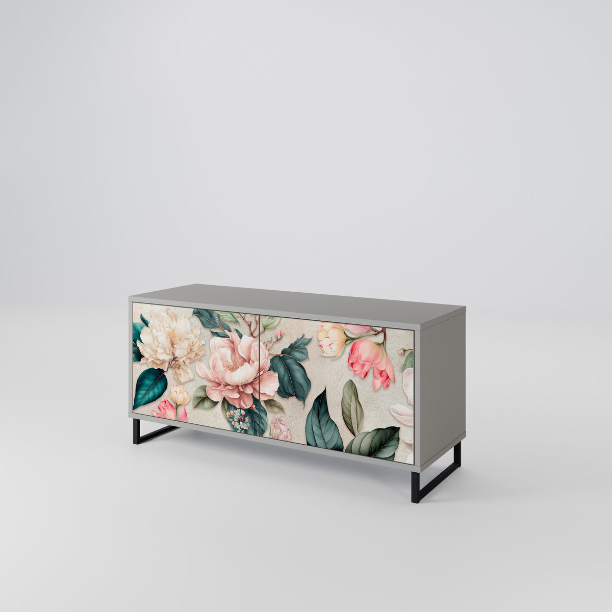 FLORAL GRACE Mueble de TV Compacto de 2 puertas