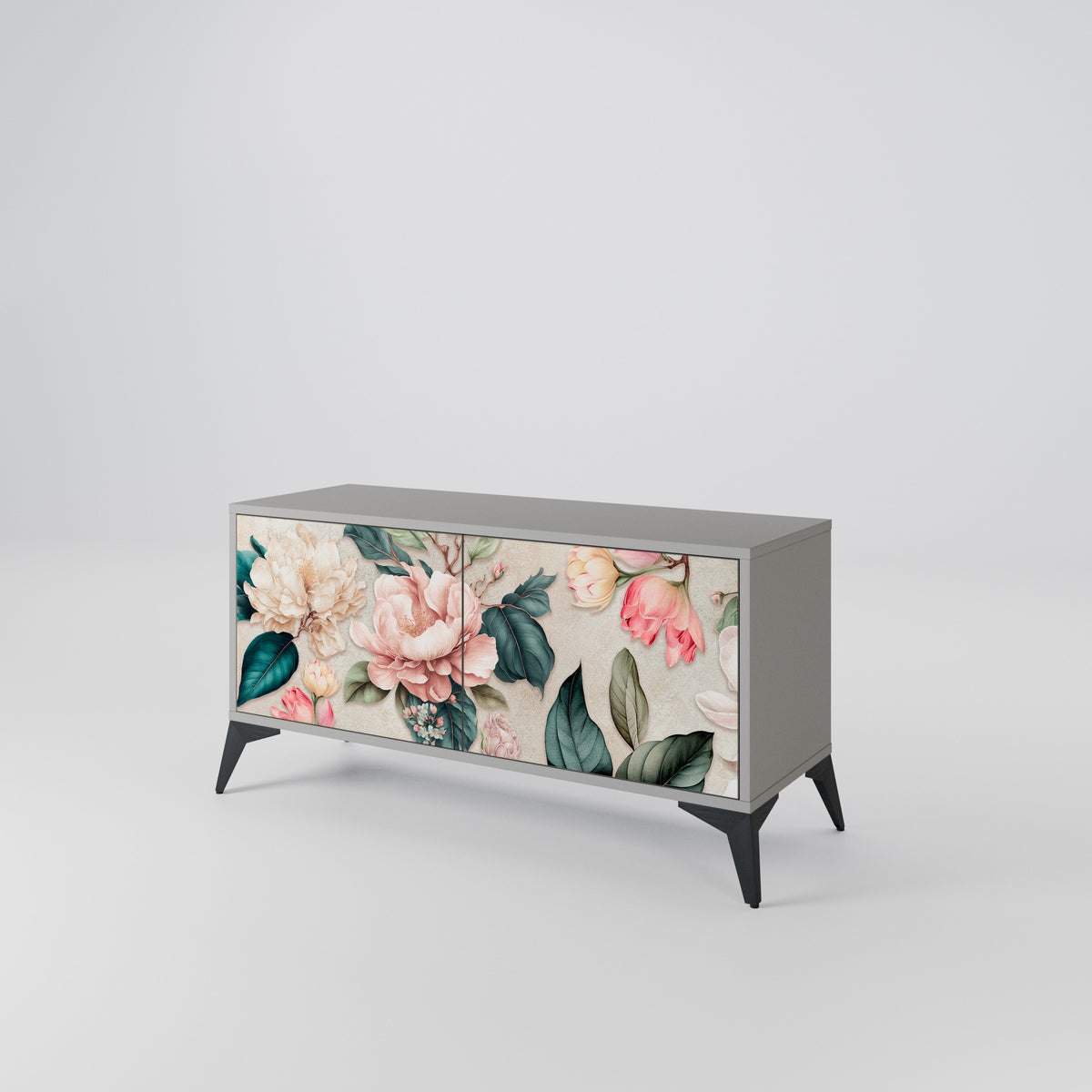 FLORAL GRACE Mueble de TV Compacto de 2 puertas