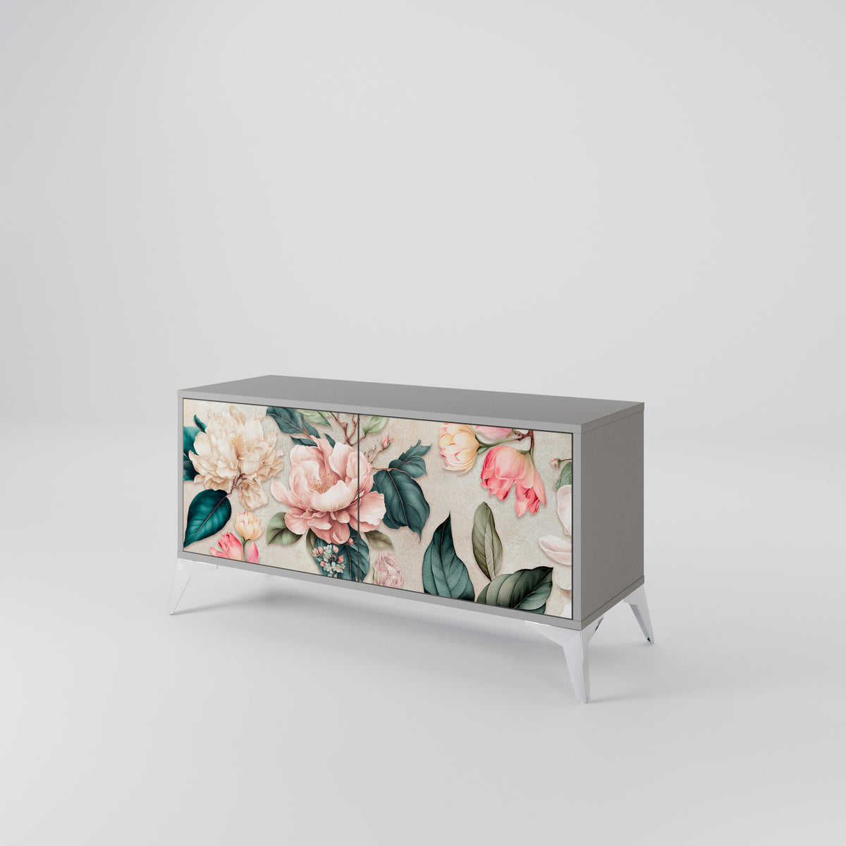 FLORAL GRACE Mueble de TV Compacto de 2 puertas