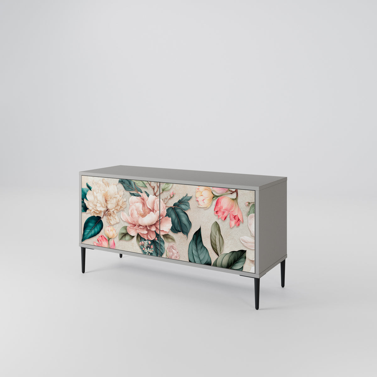 FLORAL GRACE Mueble de TV Compacto de 2 puertas