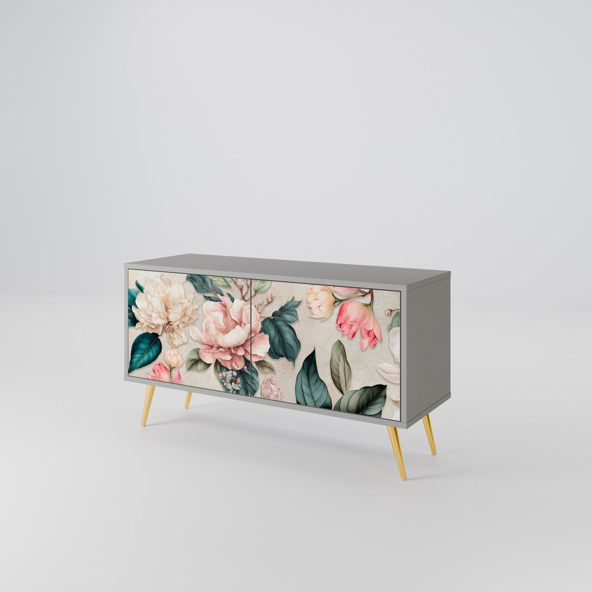 FLORAL GRACE Mueble de TV Compacto de 2 puertas