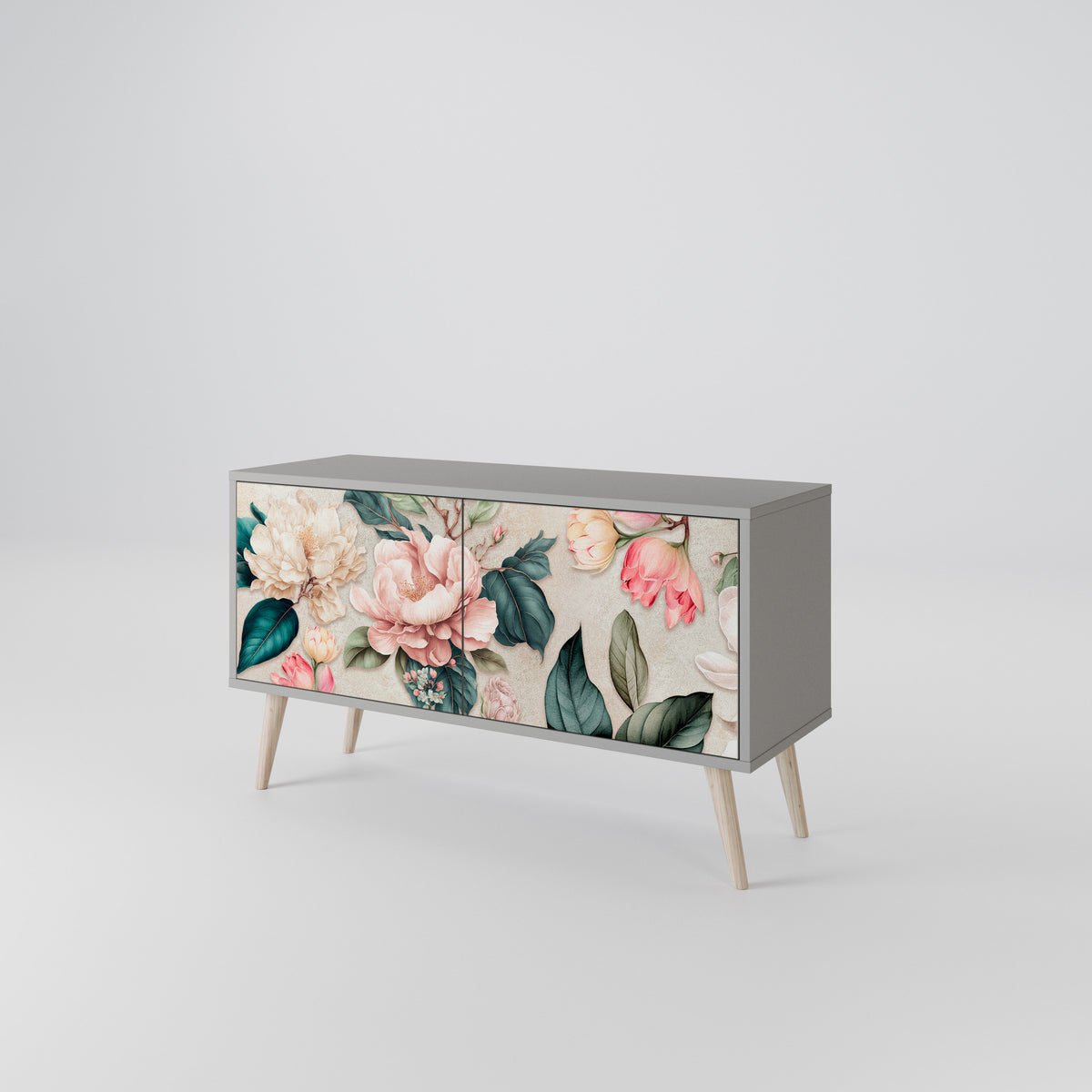 FLORAL GRACE Mueble de TV Compacto de 2 puertas