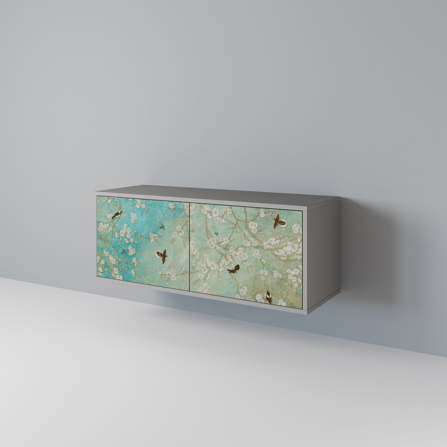 BLOOMING CHARM Mueble de TV Compacto de 2 puertas