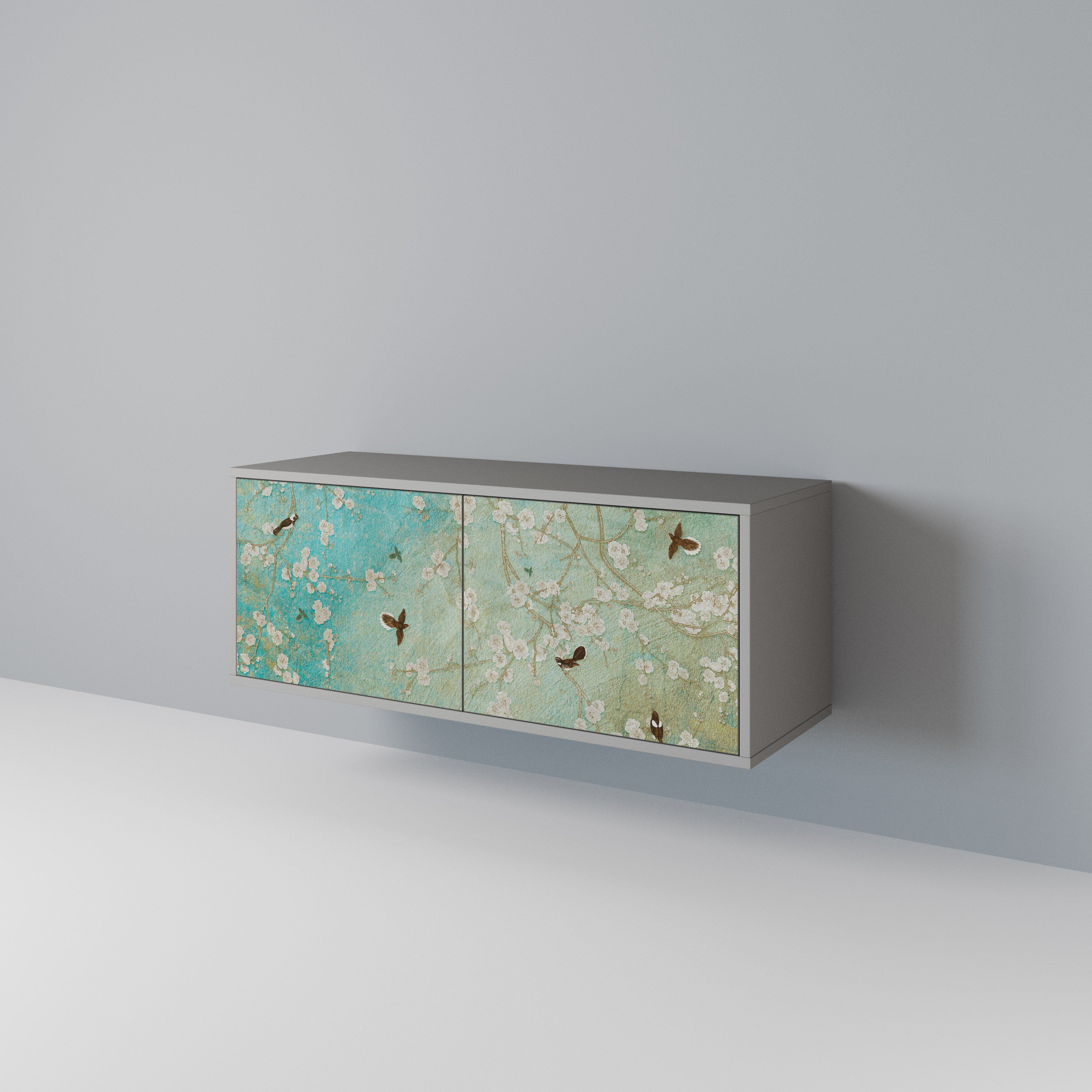 BLOOMING CHARM Mueble de TV Compacto de 2 puertas