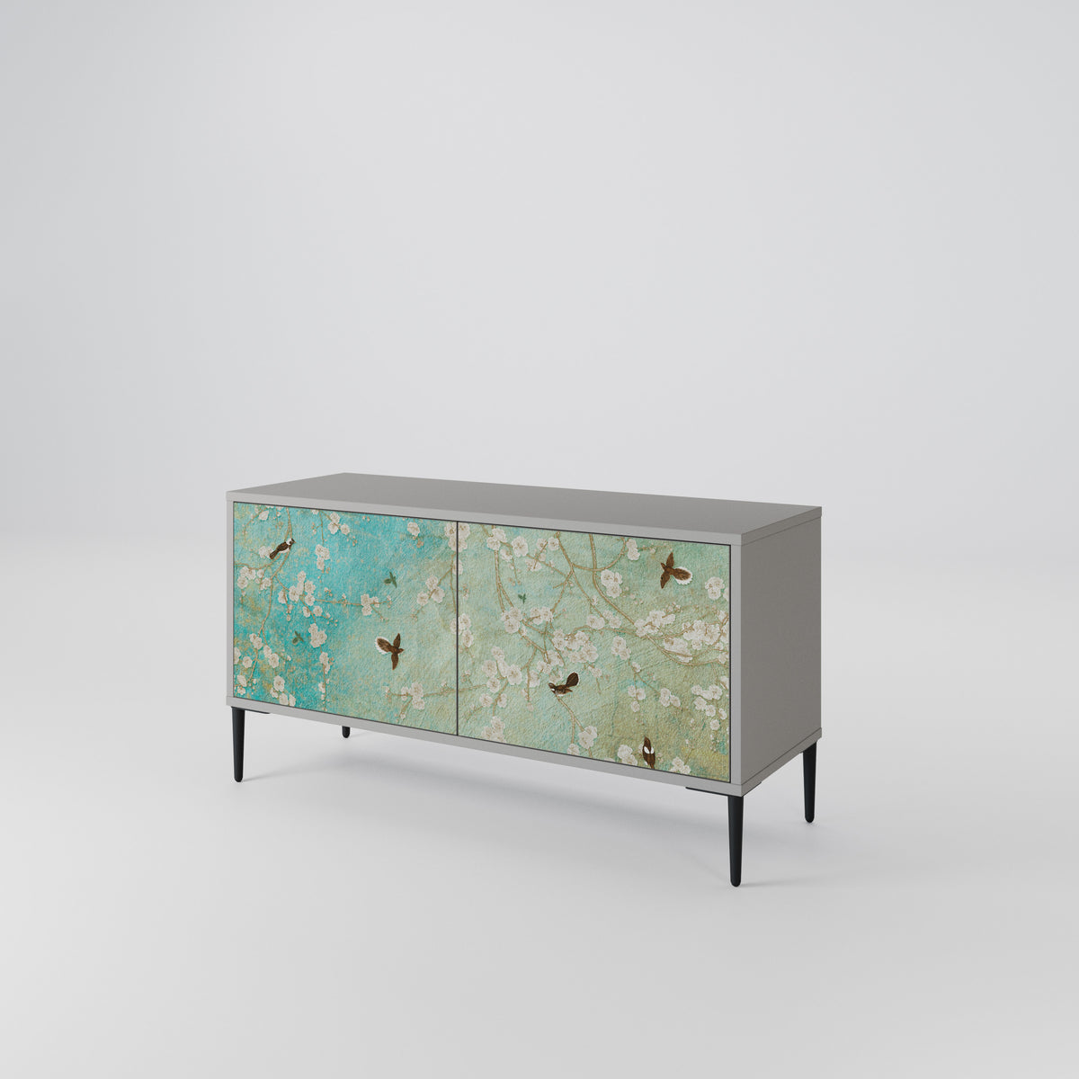 BLOOMING CHARM Mueble de TV Compacto de 2 puertas