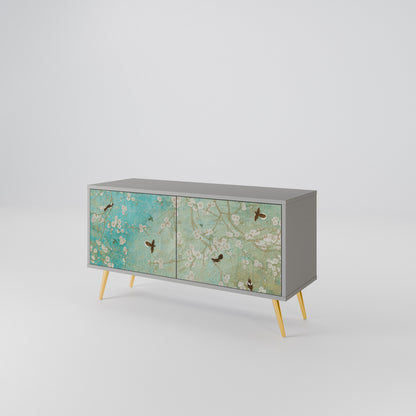 BLOOMING CHARM Mueble de TV Compacto de 2 puertas