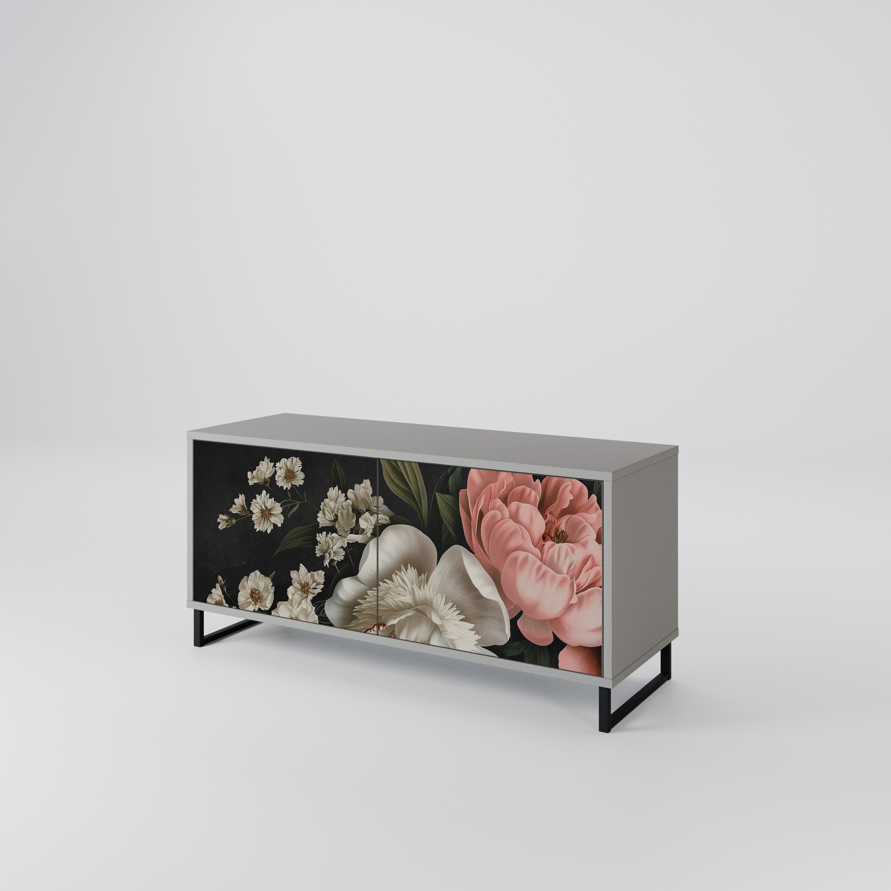LUSH ELEGANCE Mueble de TV Compacto de 2 puertas