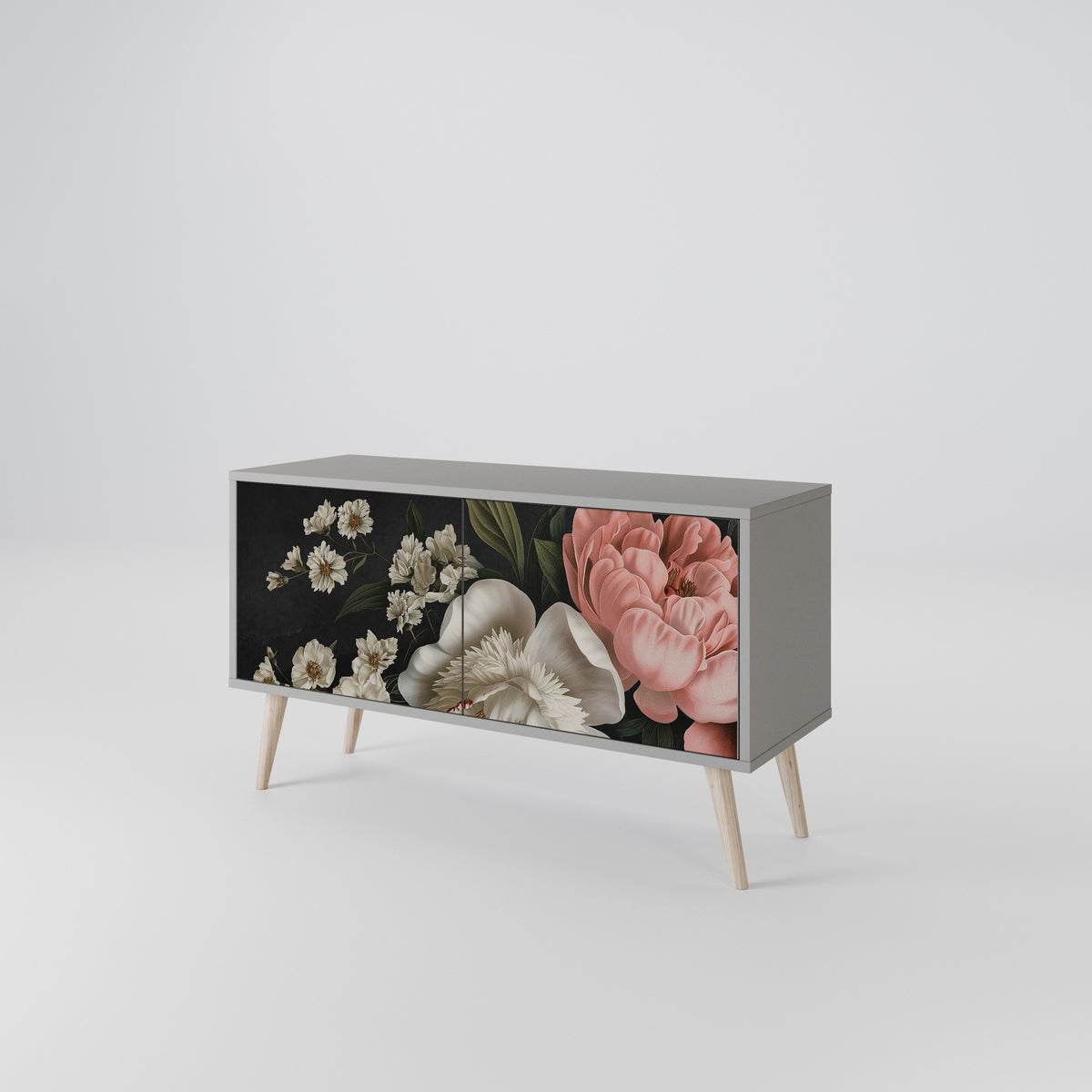 LUSH ELEGANCE Mueble de TV Compacto de 2 puertas