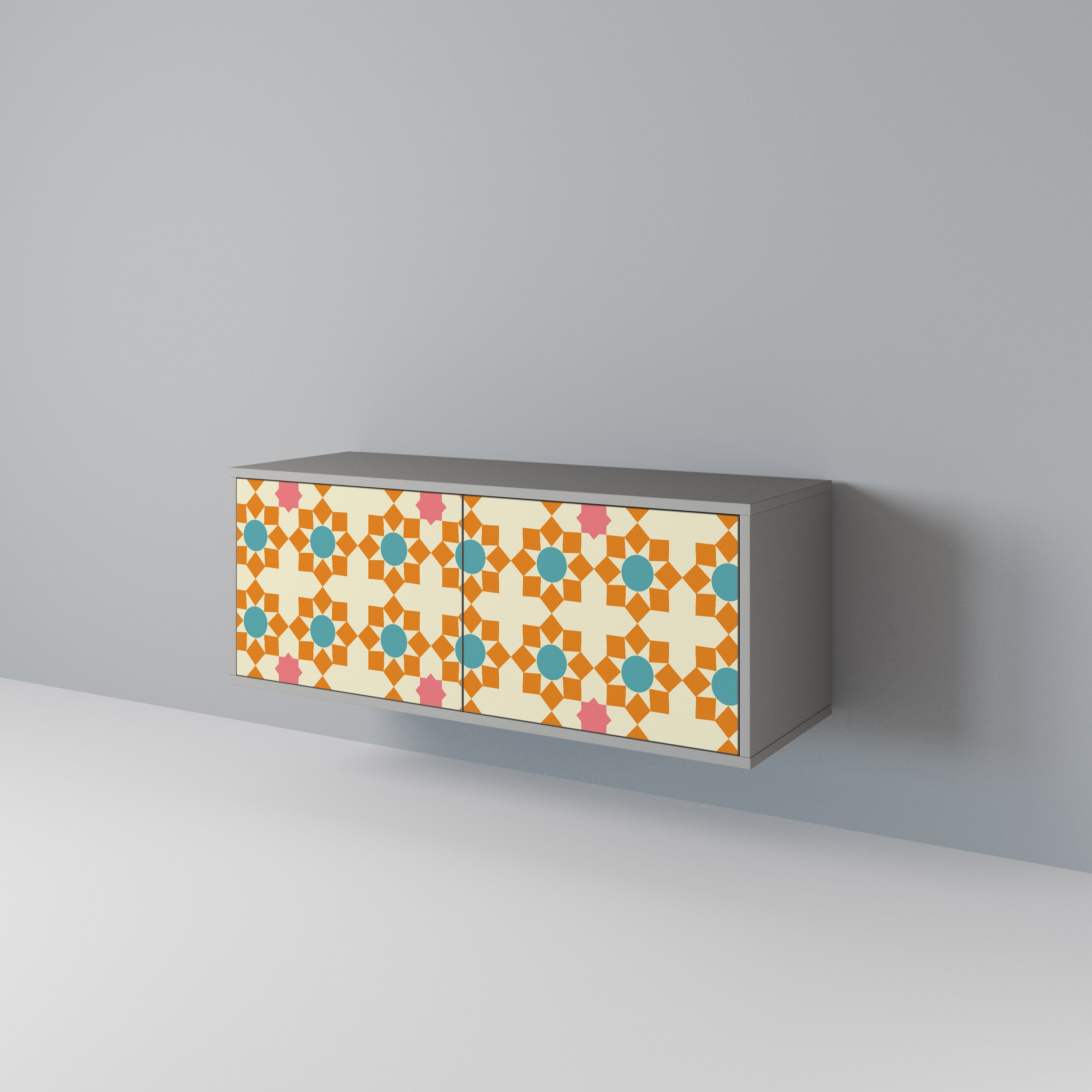 FLORAL DECOR Mueble de TV Compacto de 2 puertas