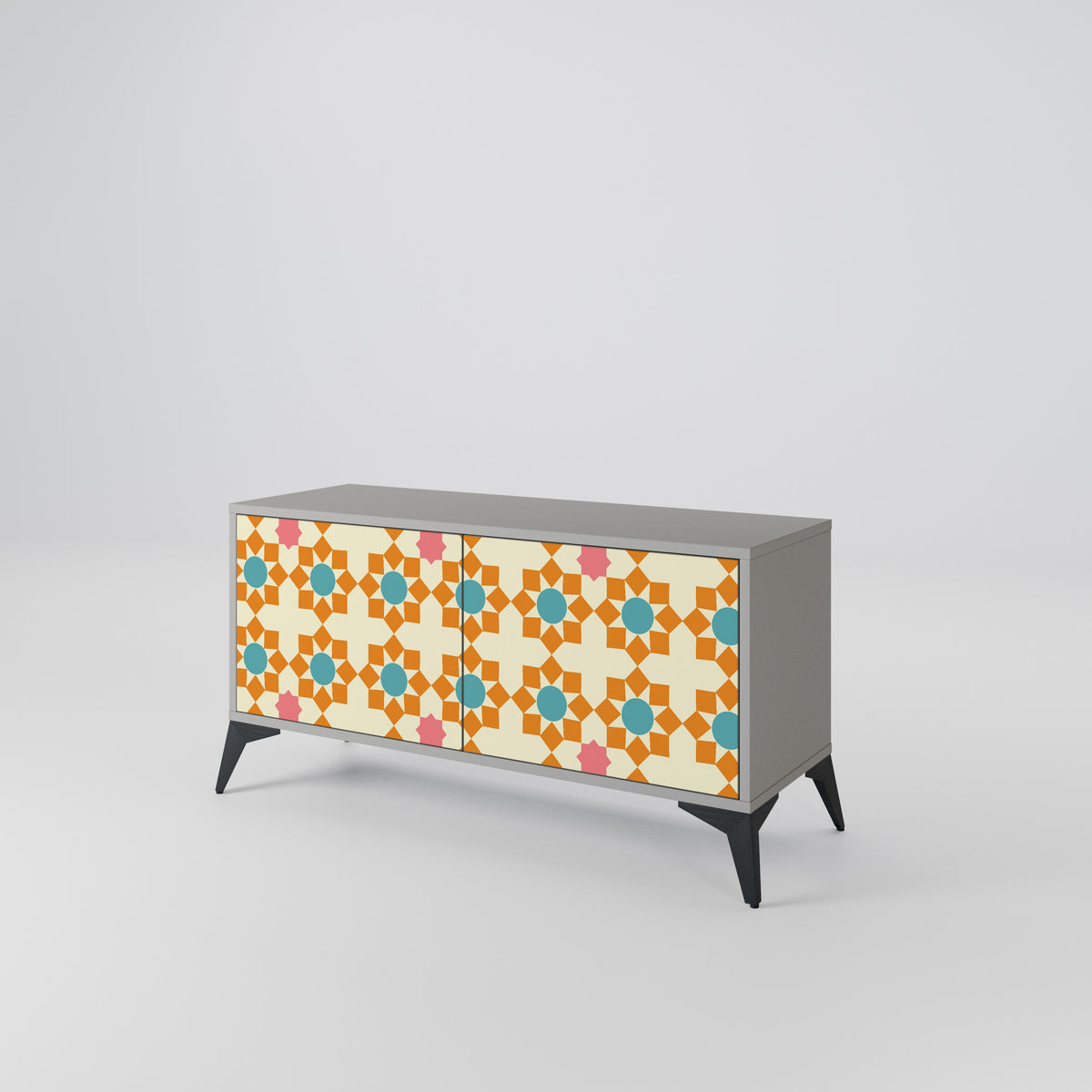 FLORAL DECOR Mueble de TV Compacto de 2 puertas