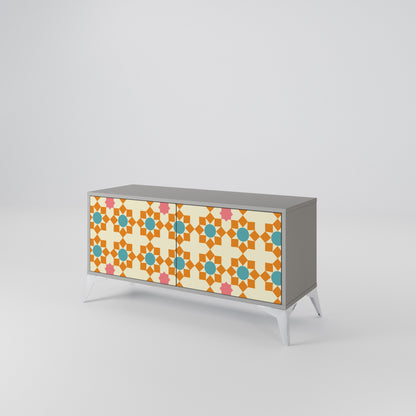FLORAL DECOR Mueble de TV Compacto de 2 puertas