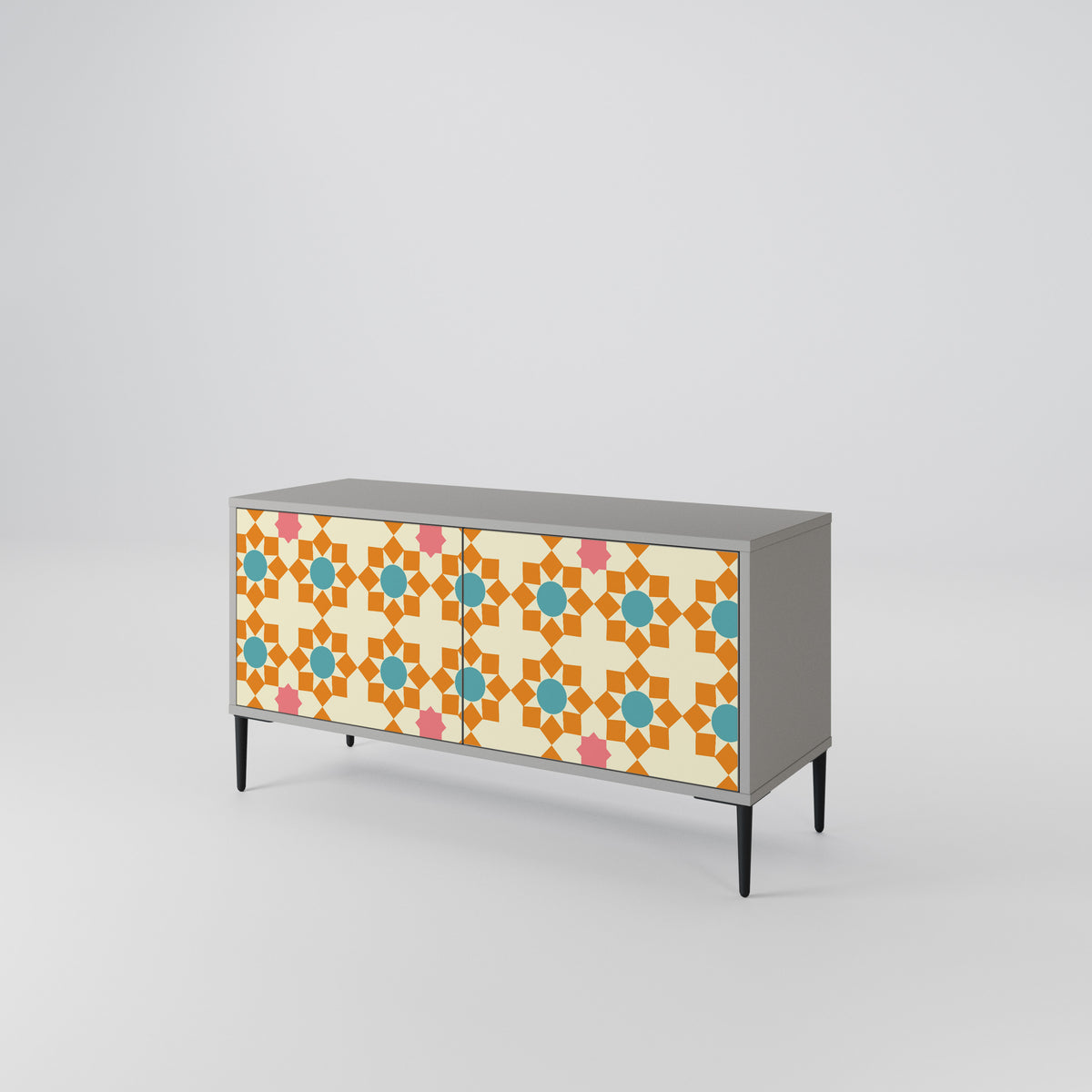 FLORAL DECOR Mueble de TV Compacto de 2 puertas