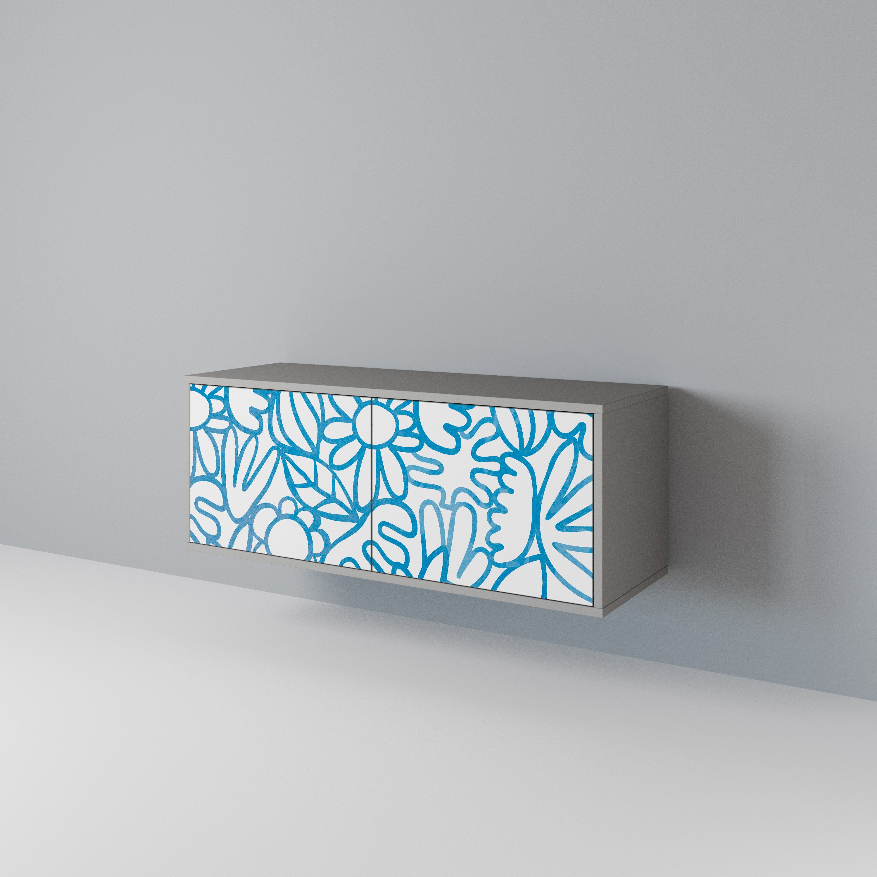 BLOOMY MORNING Mueble de TV Compacto de 2 puertas