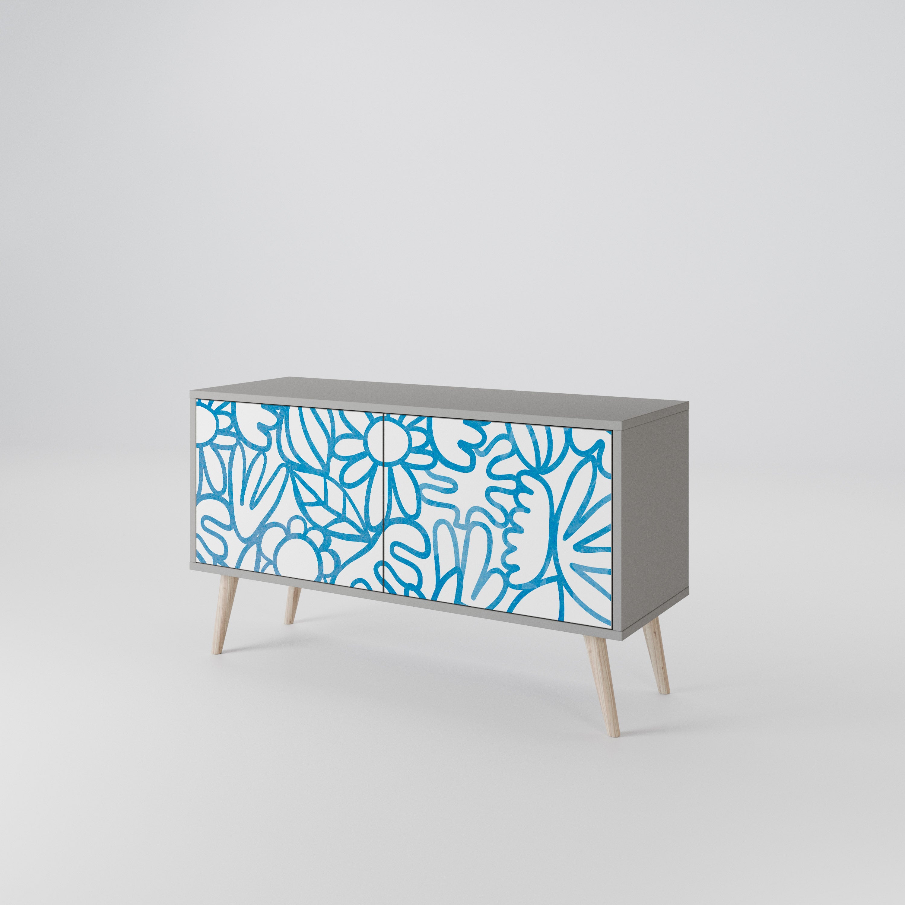 BLOOMY MORNING Mueble de TV Compacto de 2 puertas