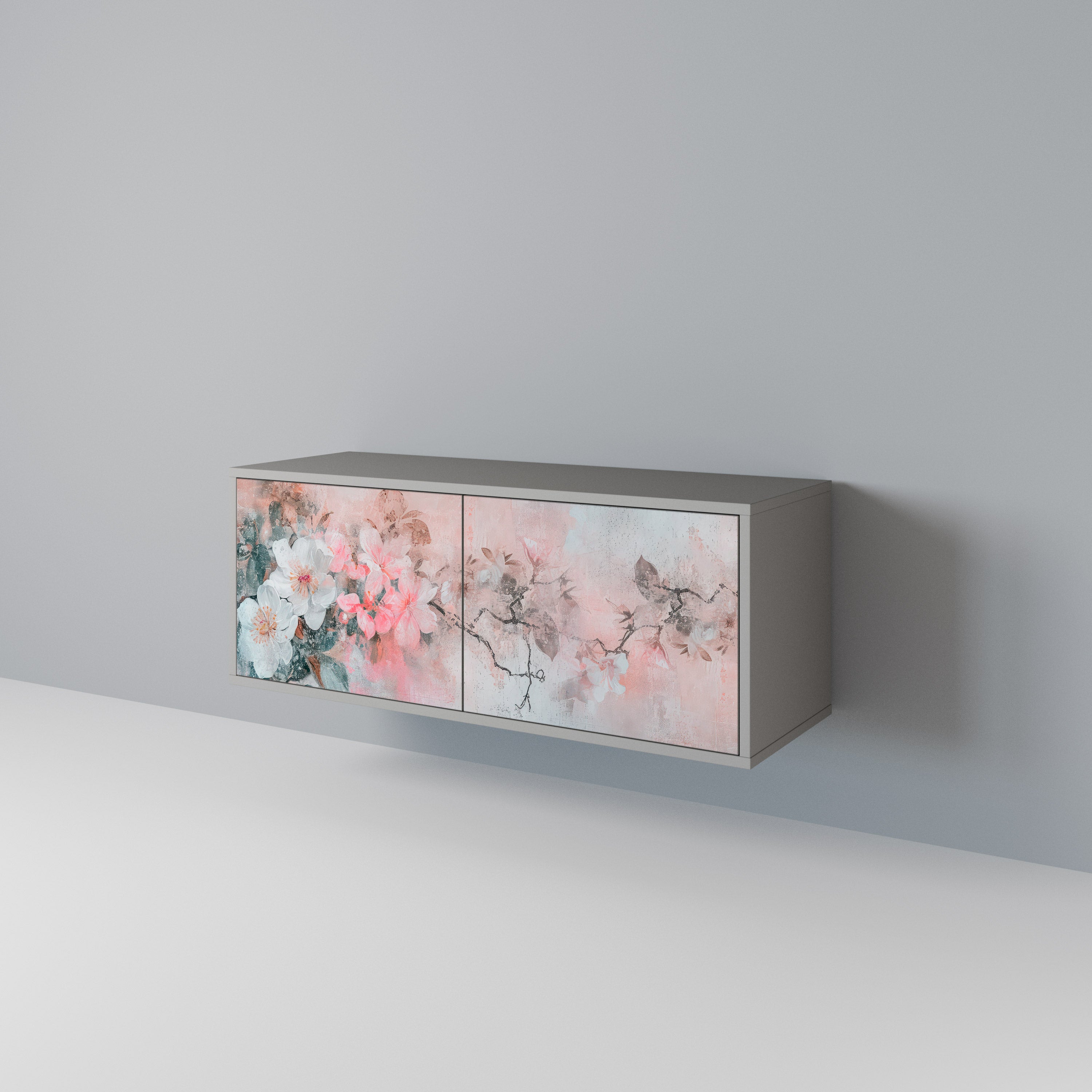 CHERRY BLOSSOM Mueble de TV Compacto de 2 puertas