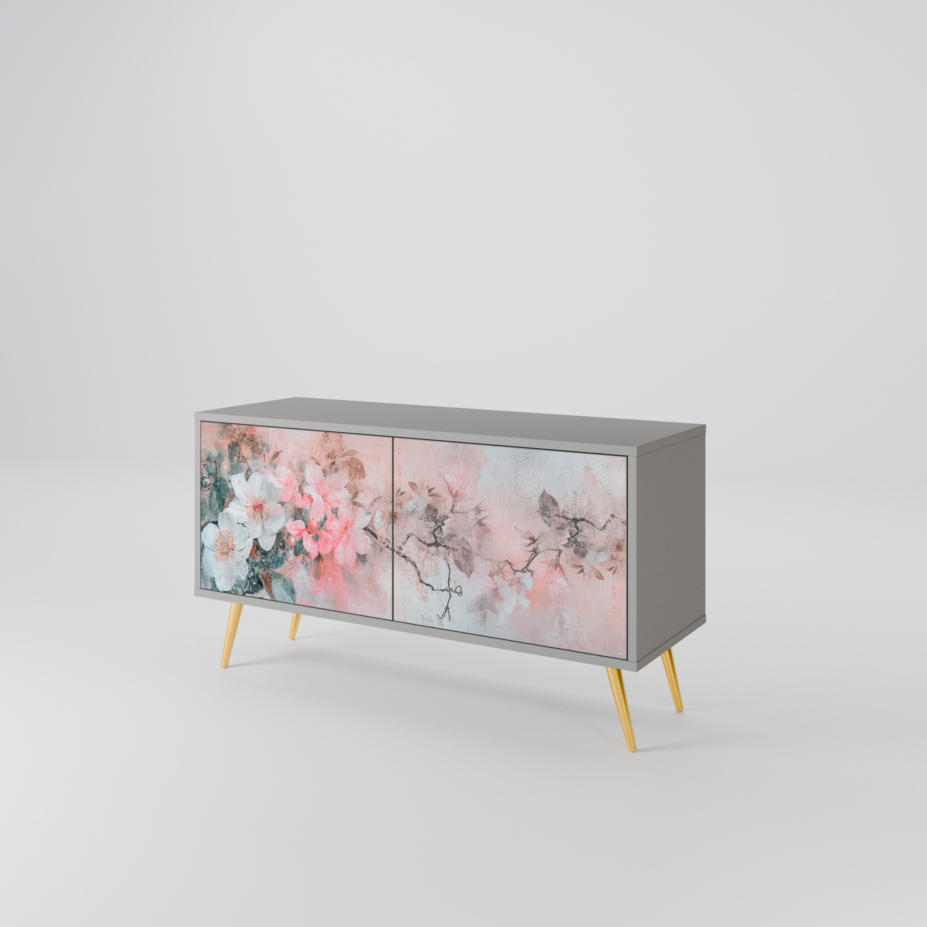 CHERRY BLOSSOM Mueble de TV Compacto de 2 puertas