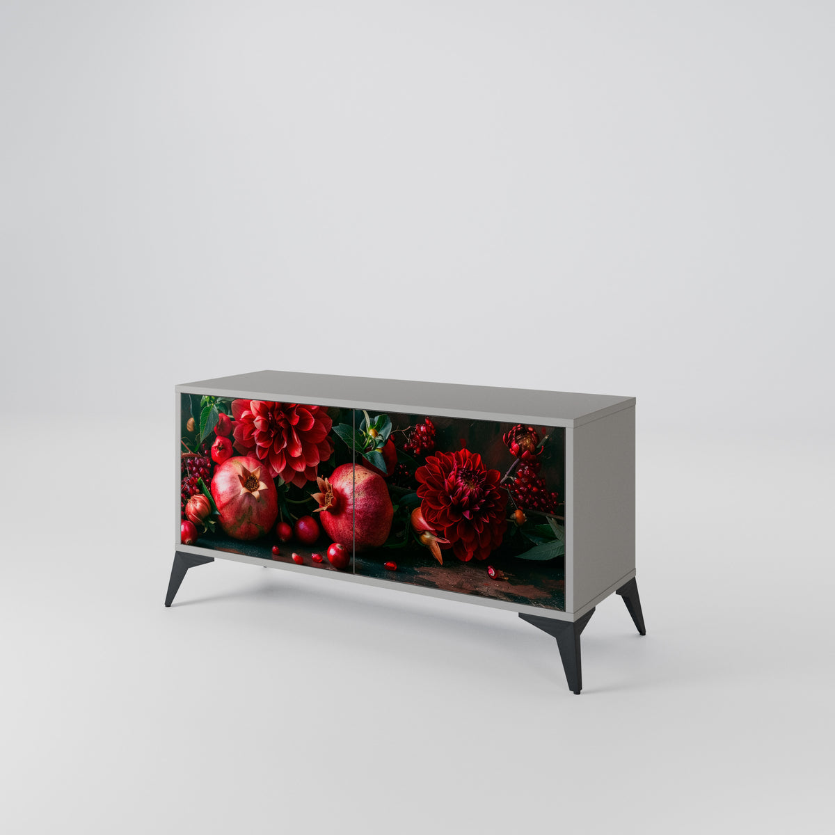 DAHLIAS AND POMEGRANATES Mueble de TV Compacto de 2 puertas