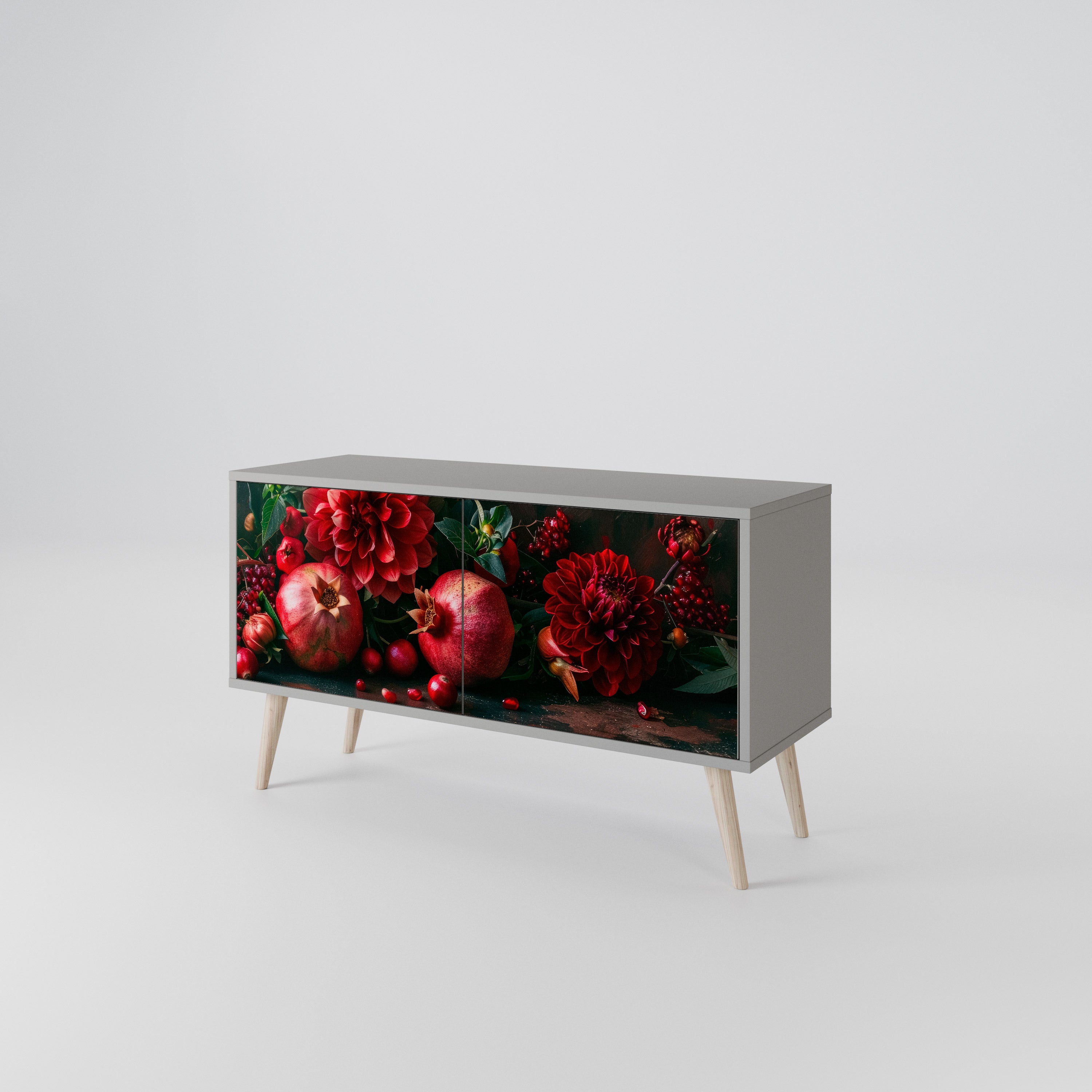 DAHLIAS AND POMEGRANATES Mueble de TV Compacto de 2 puertas