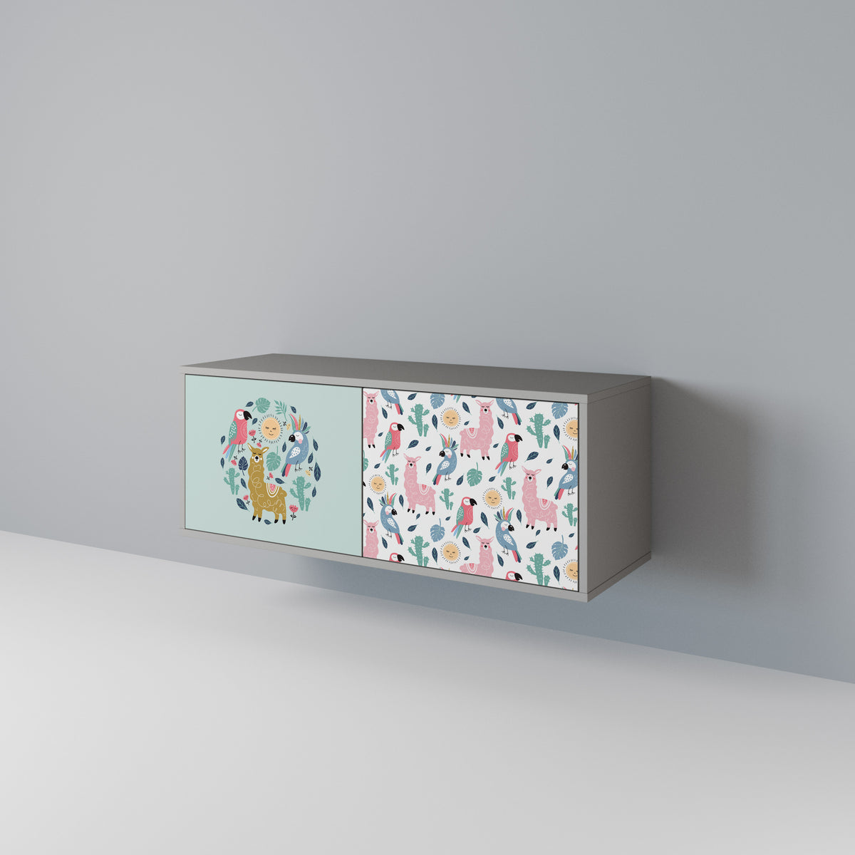 COLORFUL ALPACAS Mueble de TV Compacto de 2 puertas