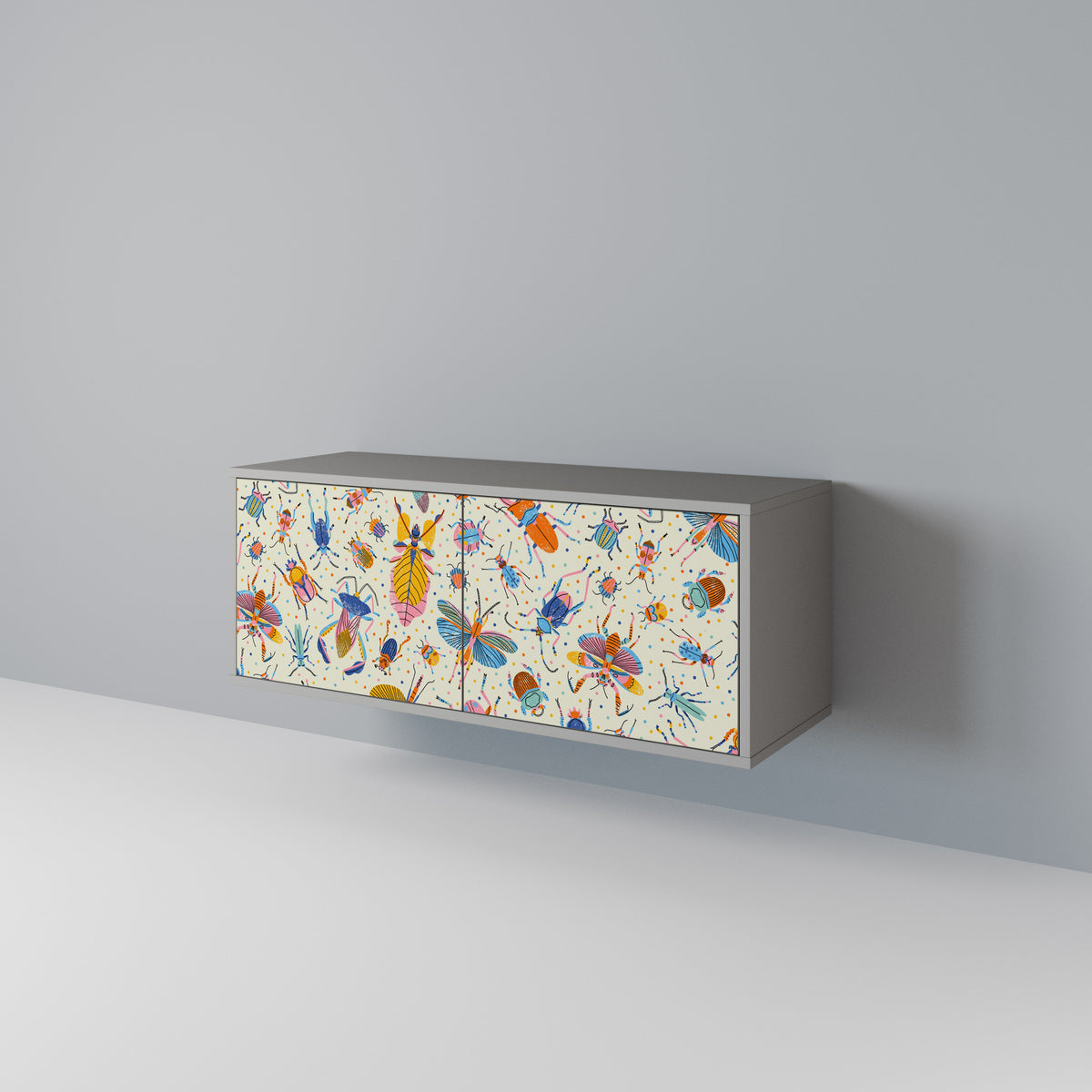 COLORFUL INSECTS Mueble de TV Compacto de 2 puertas