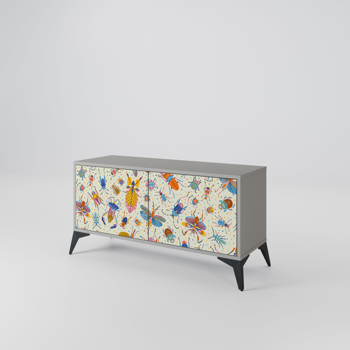COLORFUL INSECTS Mueble de TV Compacto de 2 puertas