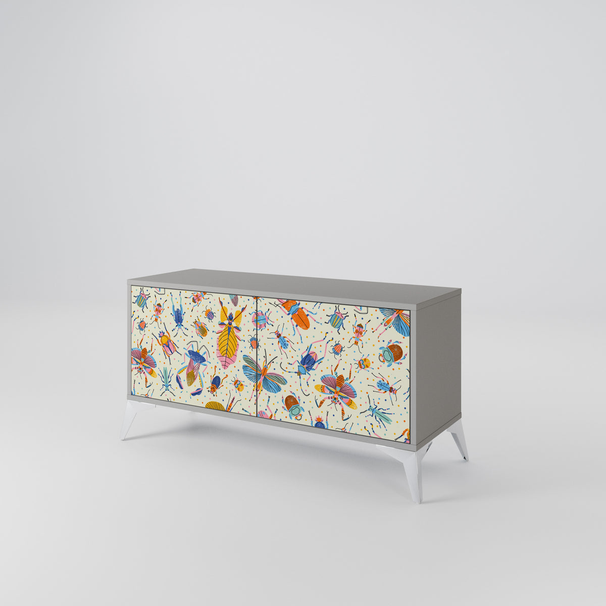 COLORFUL INSECTS Mueble de TV Compacto de 2 puertas