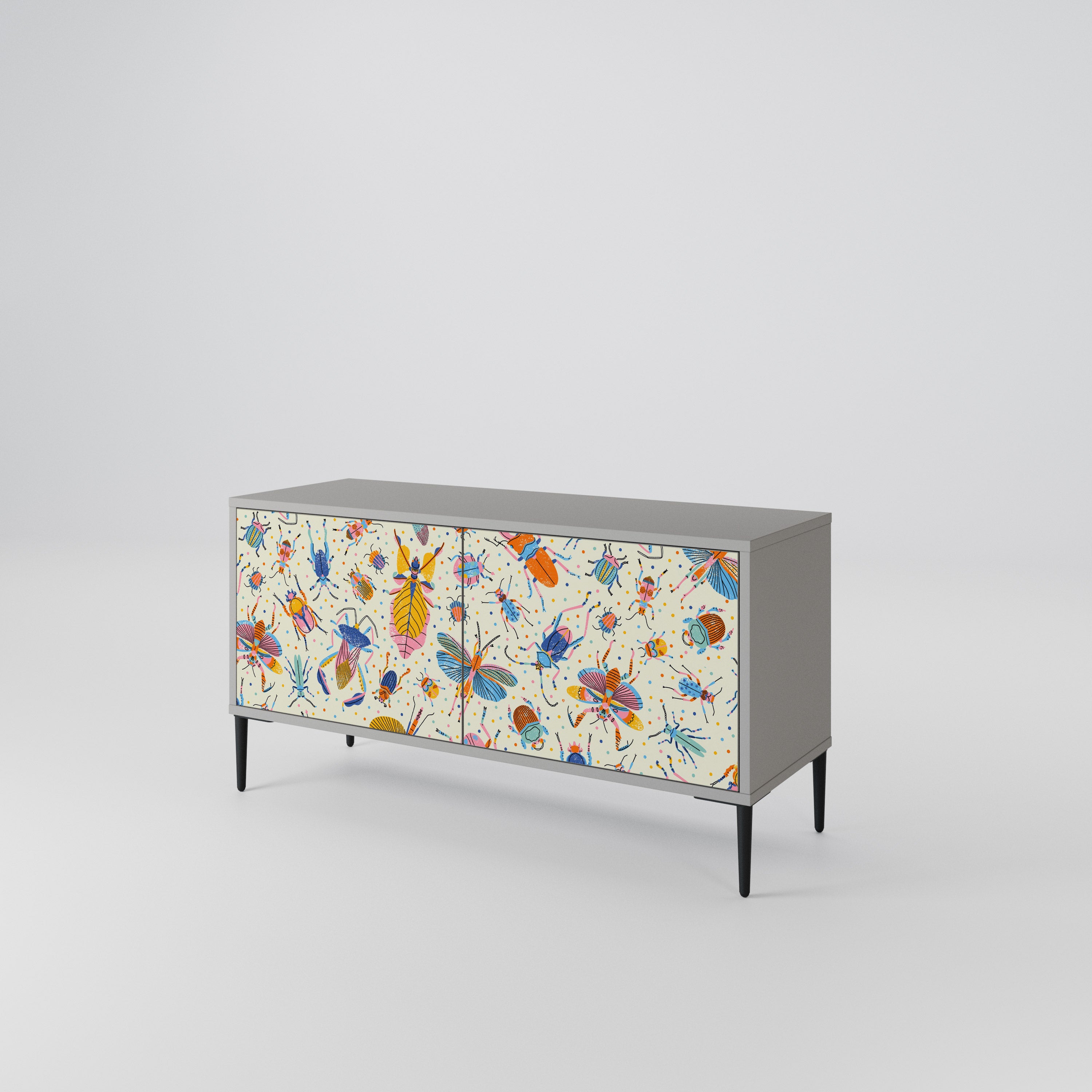 COLORFUL INSECTS Mueble de TV Compacto de 2 puertas