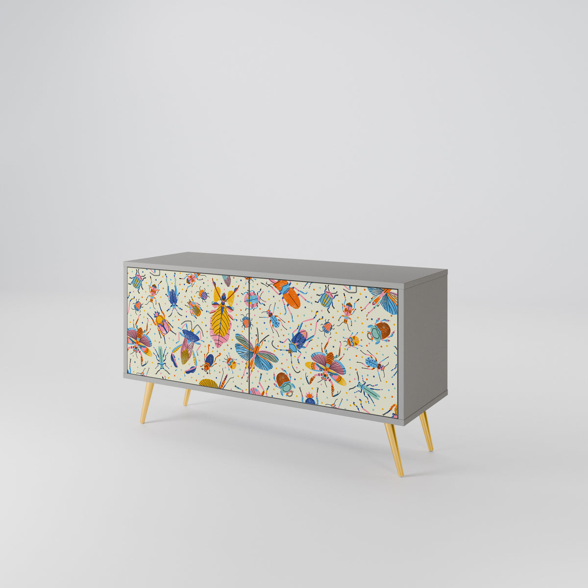 COLORFUL INSECTS Mueble de TV Compacto de 2 puertas