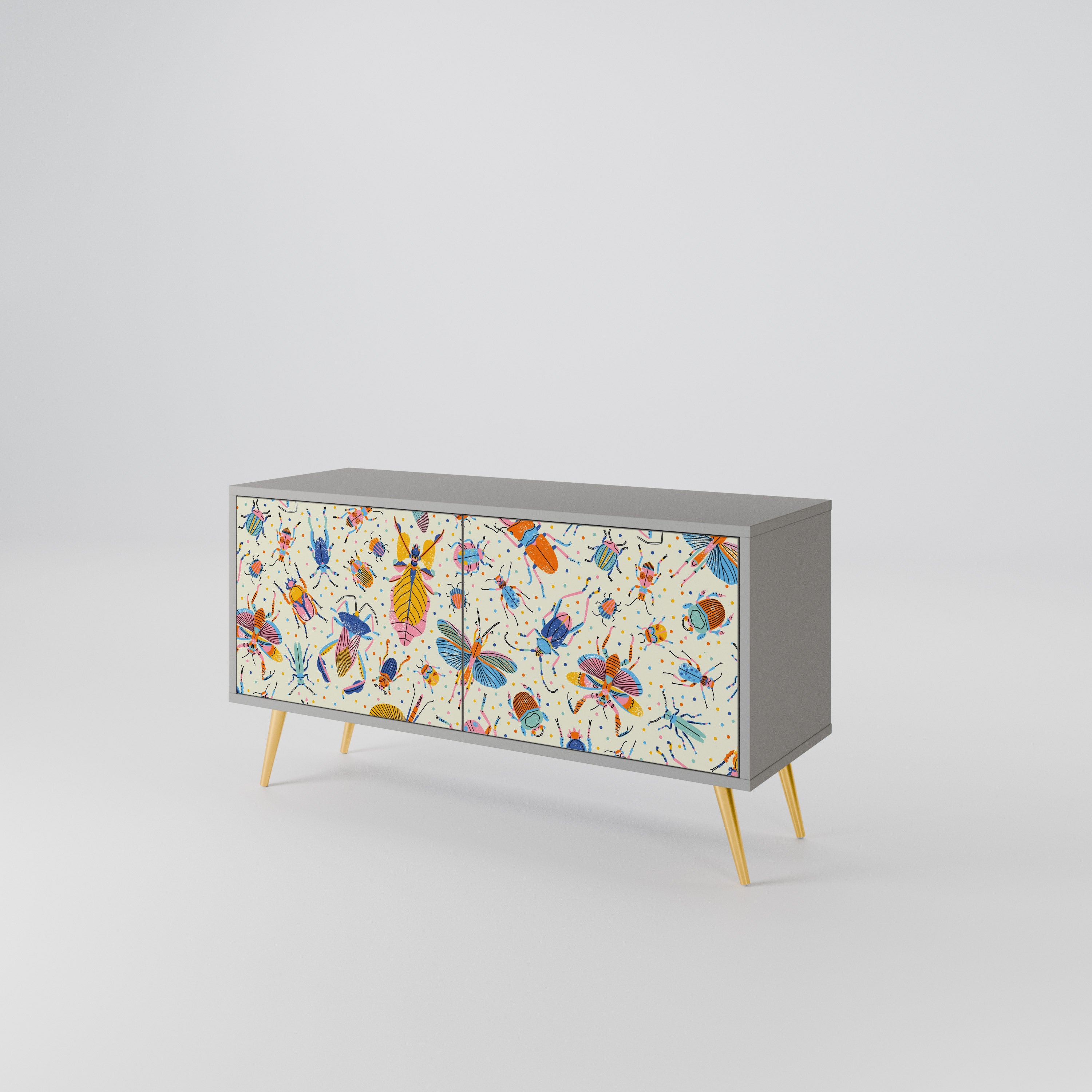 COLORFUL INSECTS Mueble de TV Compacto de 2 puertas