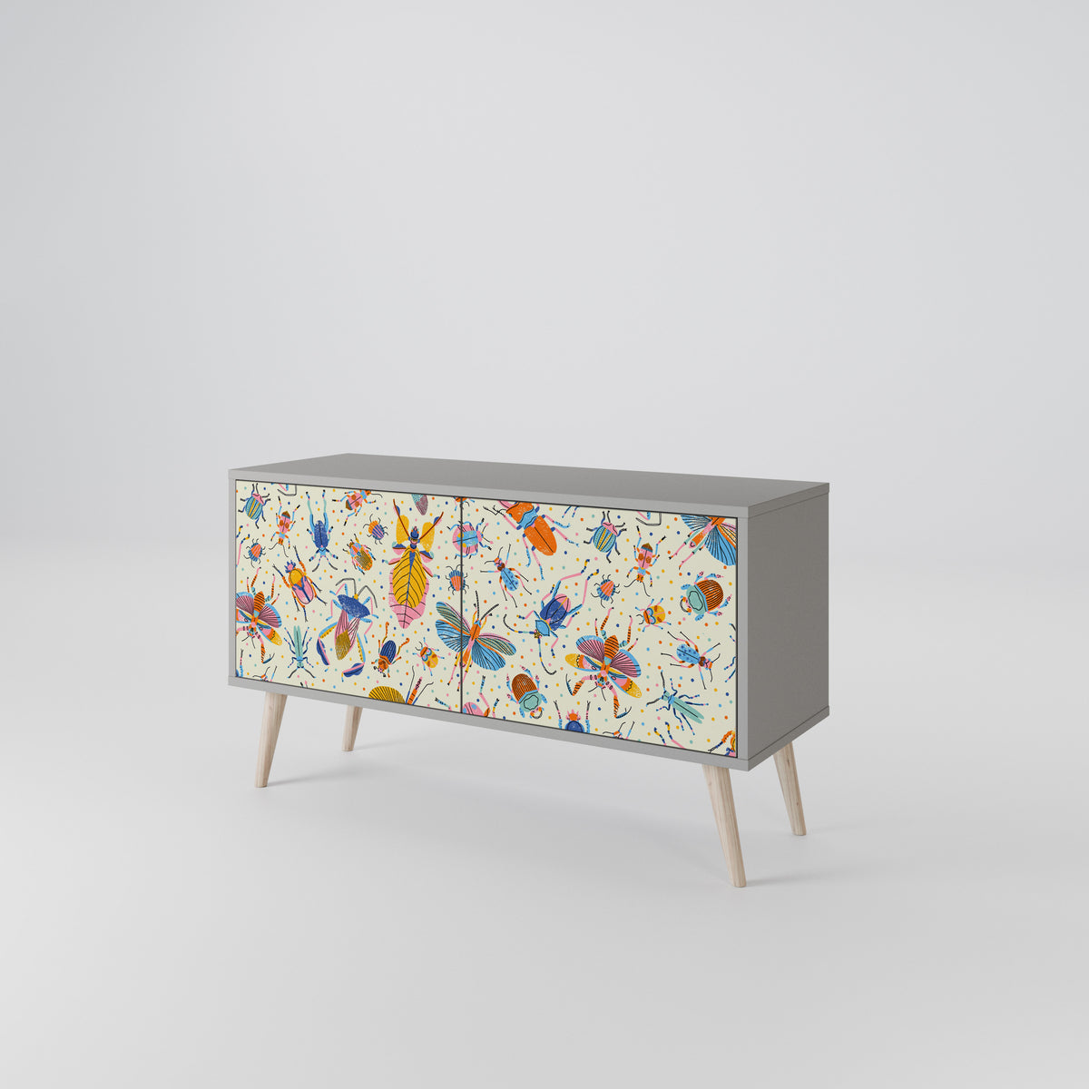 COLORFUL INSECTS Mueble de TV Compacto de 2 puertas