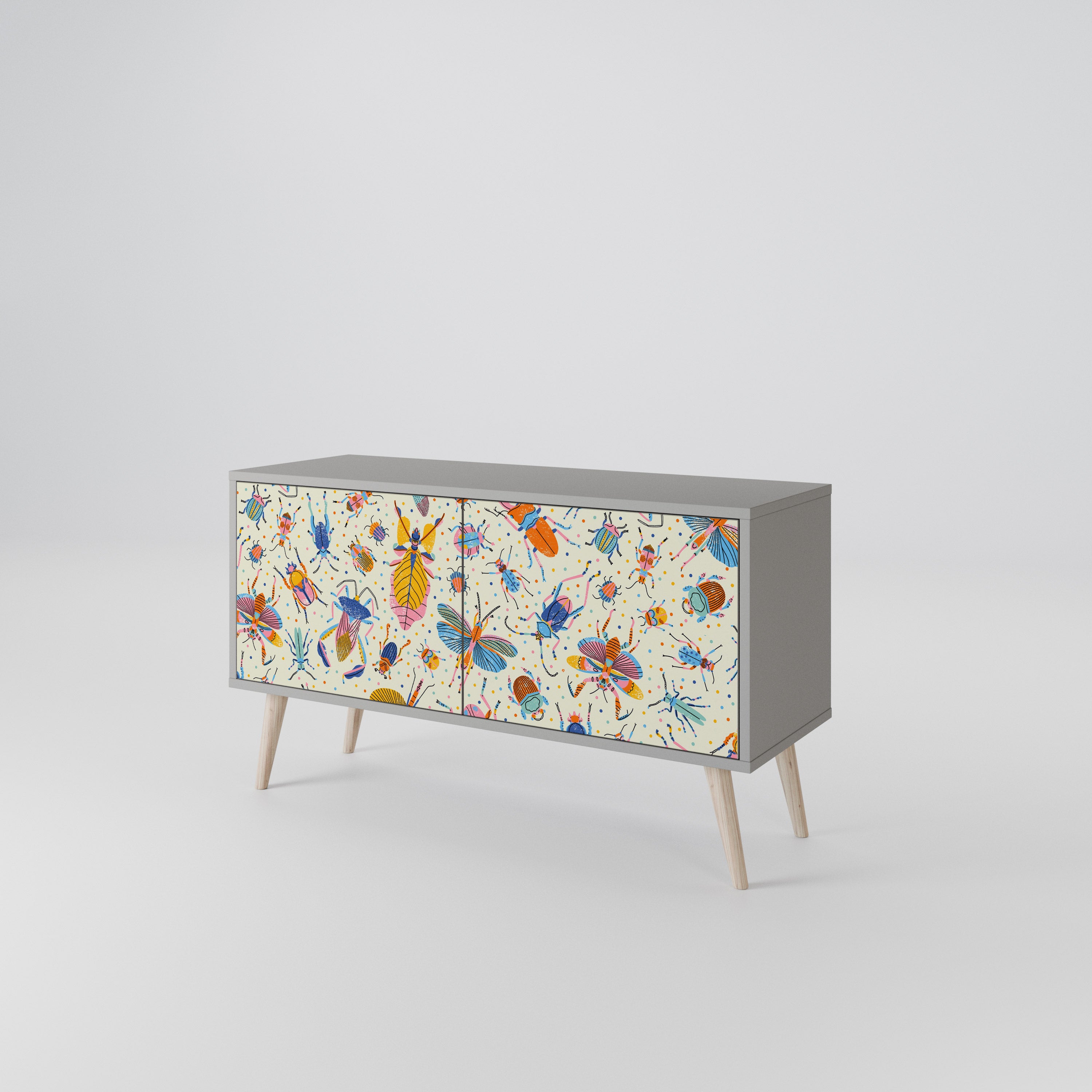 COLORFUL INSECTS Mueble de TV Compacto de 2 puertas