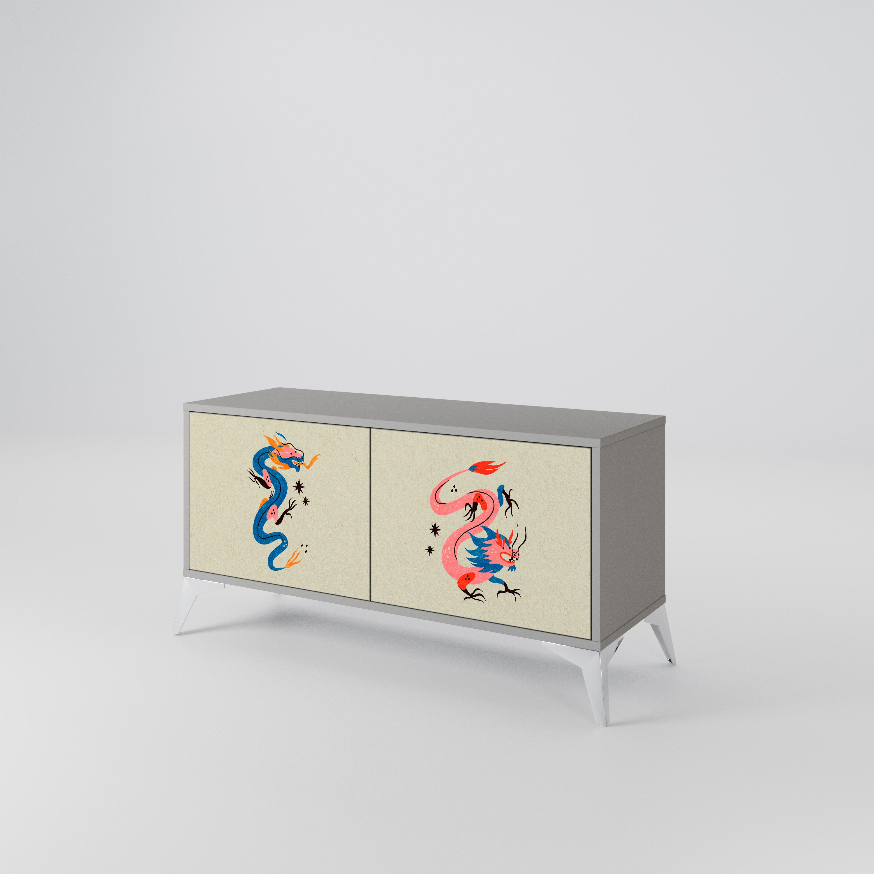 MYTHOLOGICAL CREATURES Mueble de TV Compacto de 2 puertas