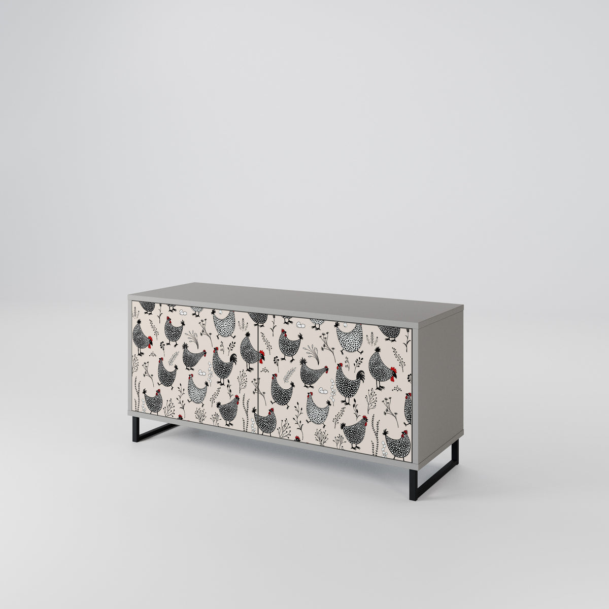 HAPPY HENS Mueble de TV Compacto de 2 puertas