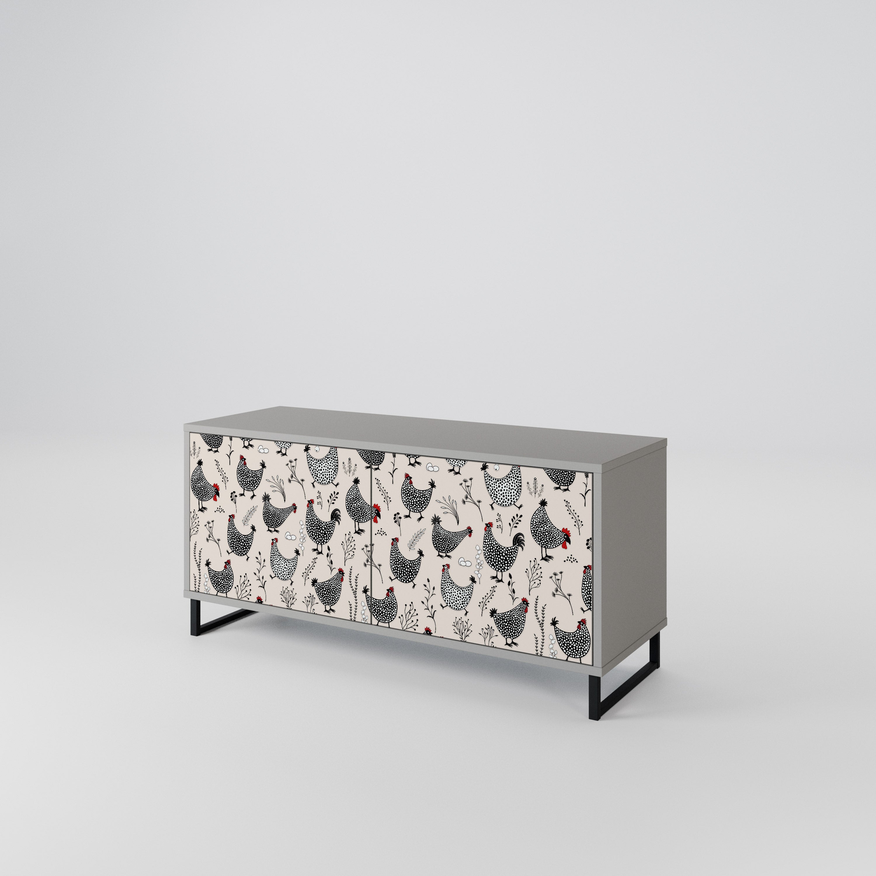 HAPPY HENS Mueble de TV Compacto de 2 puertas