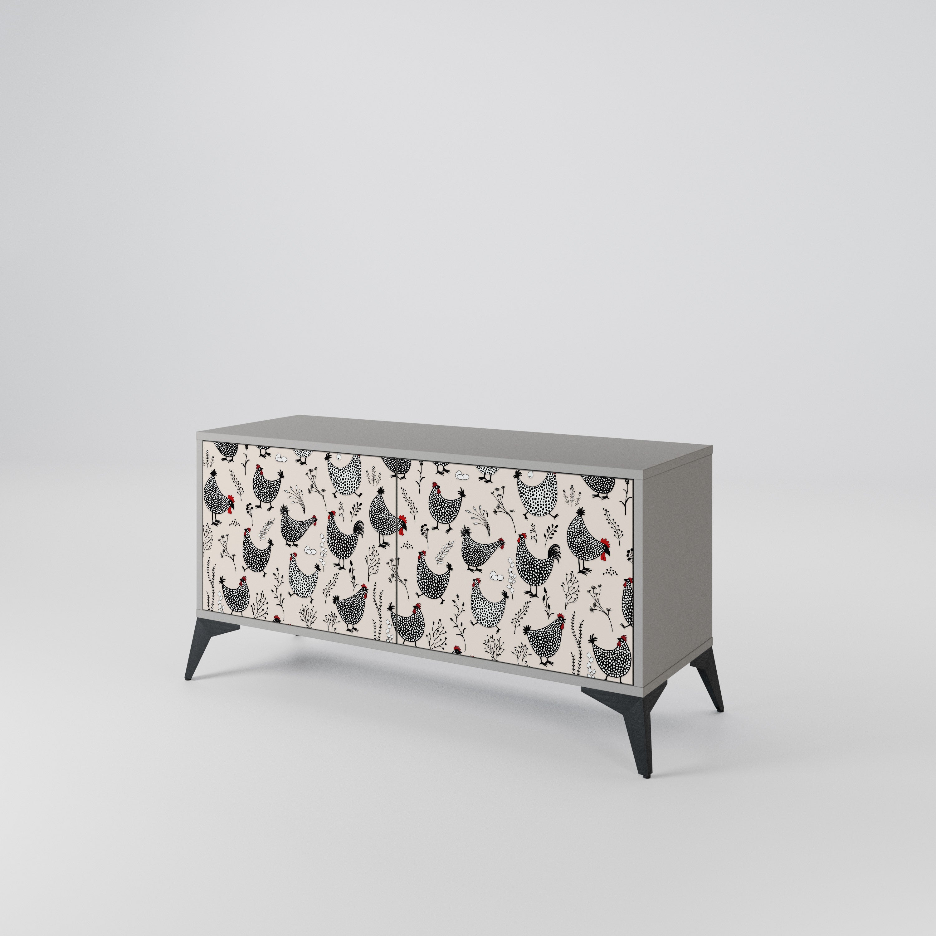 HAPPY HENS Mueble de TV Compacto de 2 puertas