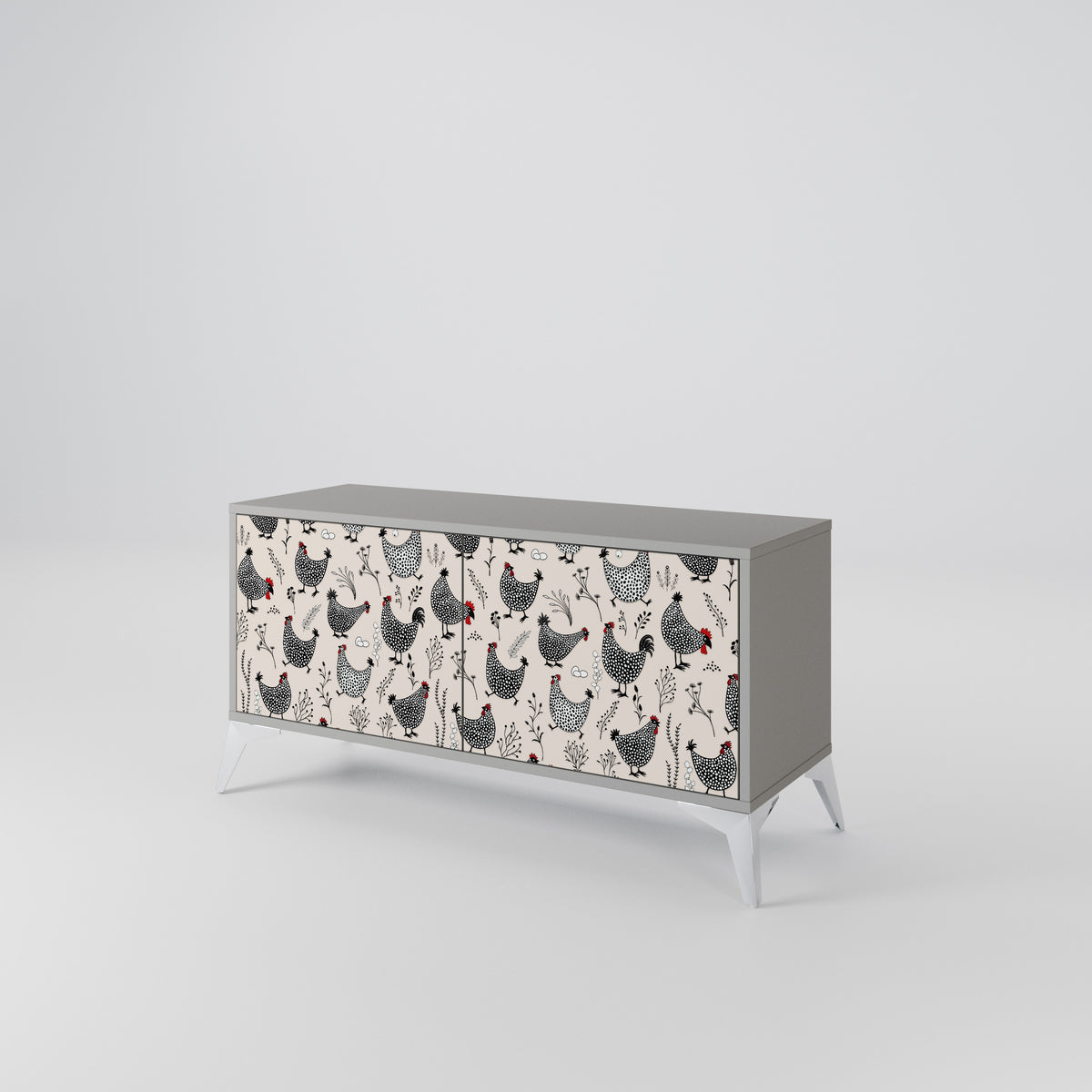 HAPPY HENS Mueble de TV Compacto de 2 puertas